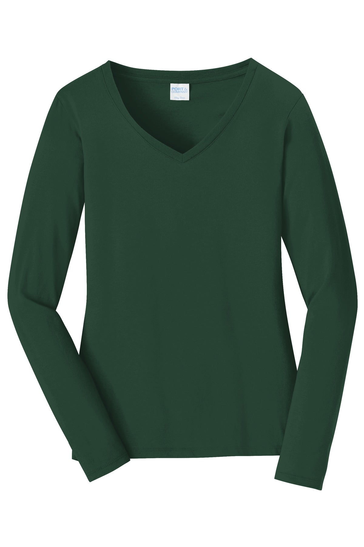 Port & Company Women's Long Sleeve Fan Favorite V-Neck Tee. LPC450VLS