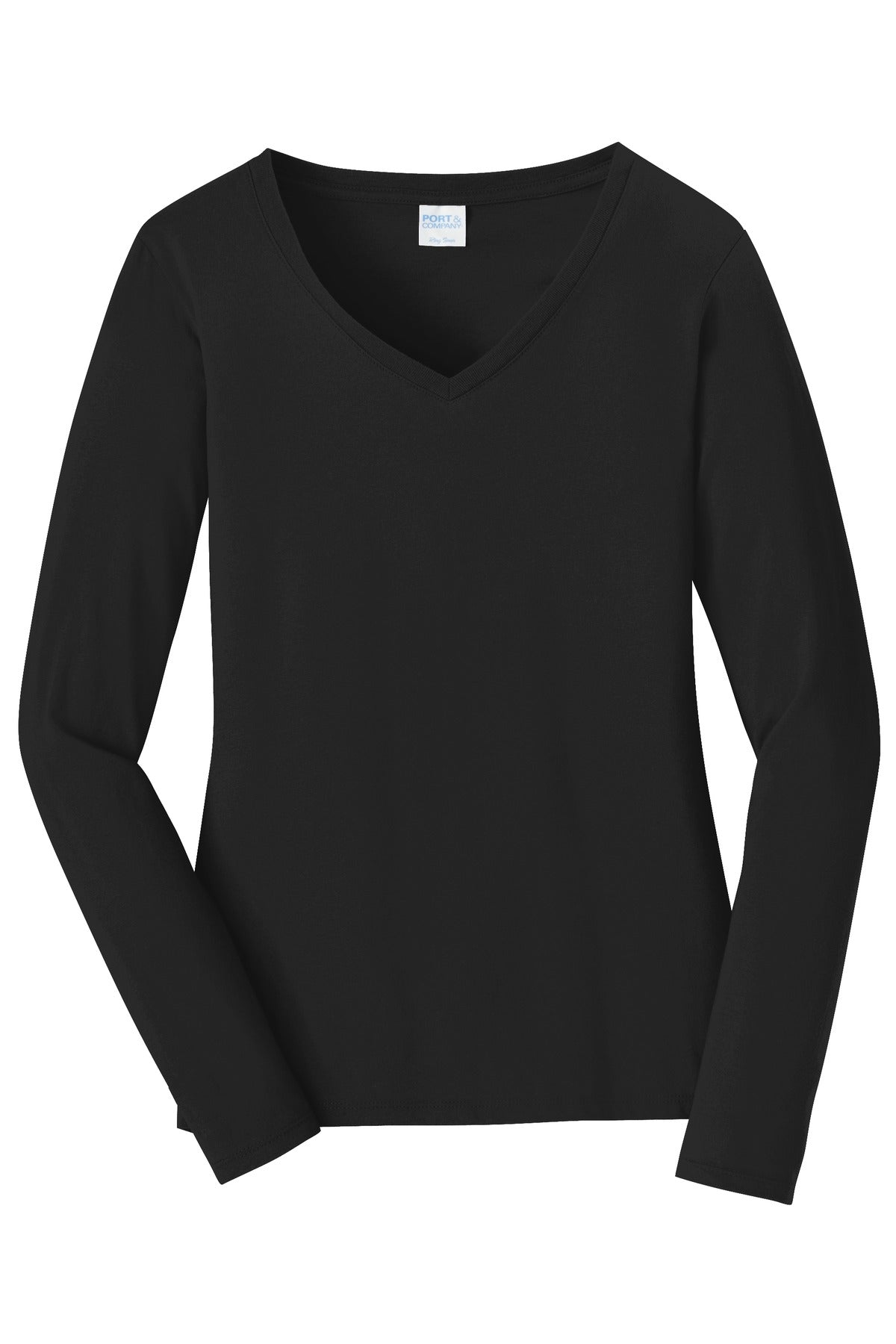 Port & Company Women's Long Sleeve Fan Favorite V-Neck Tee. LPC450VLS