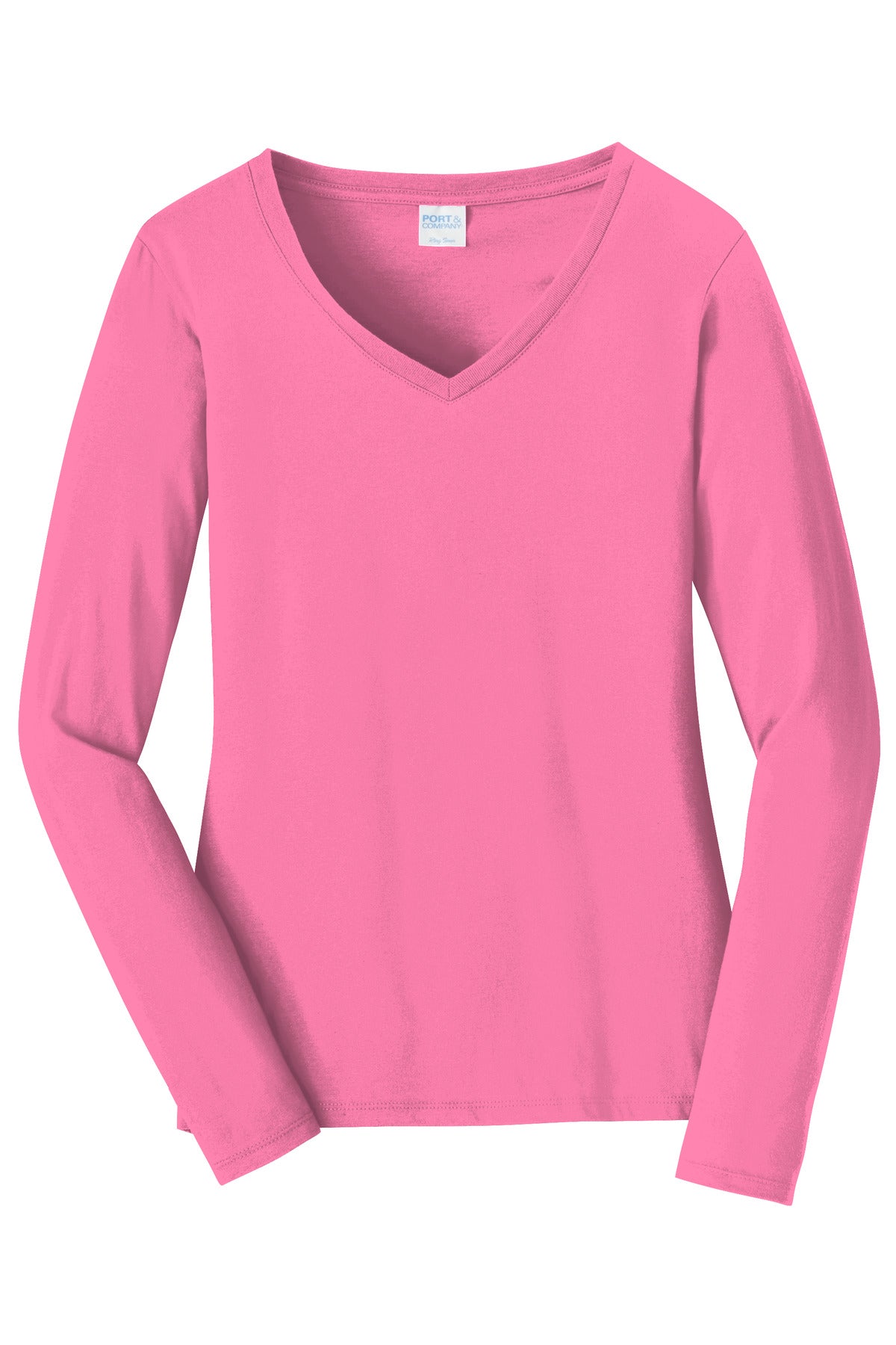 Port & Company Women's Long Sleeve Fan Favorite V-Neck Tee. LPC450VLS