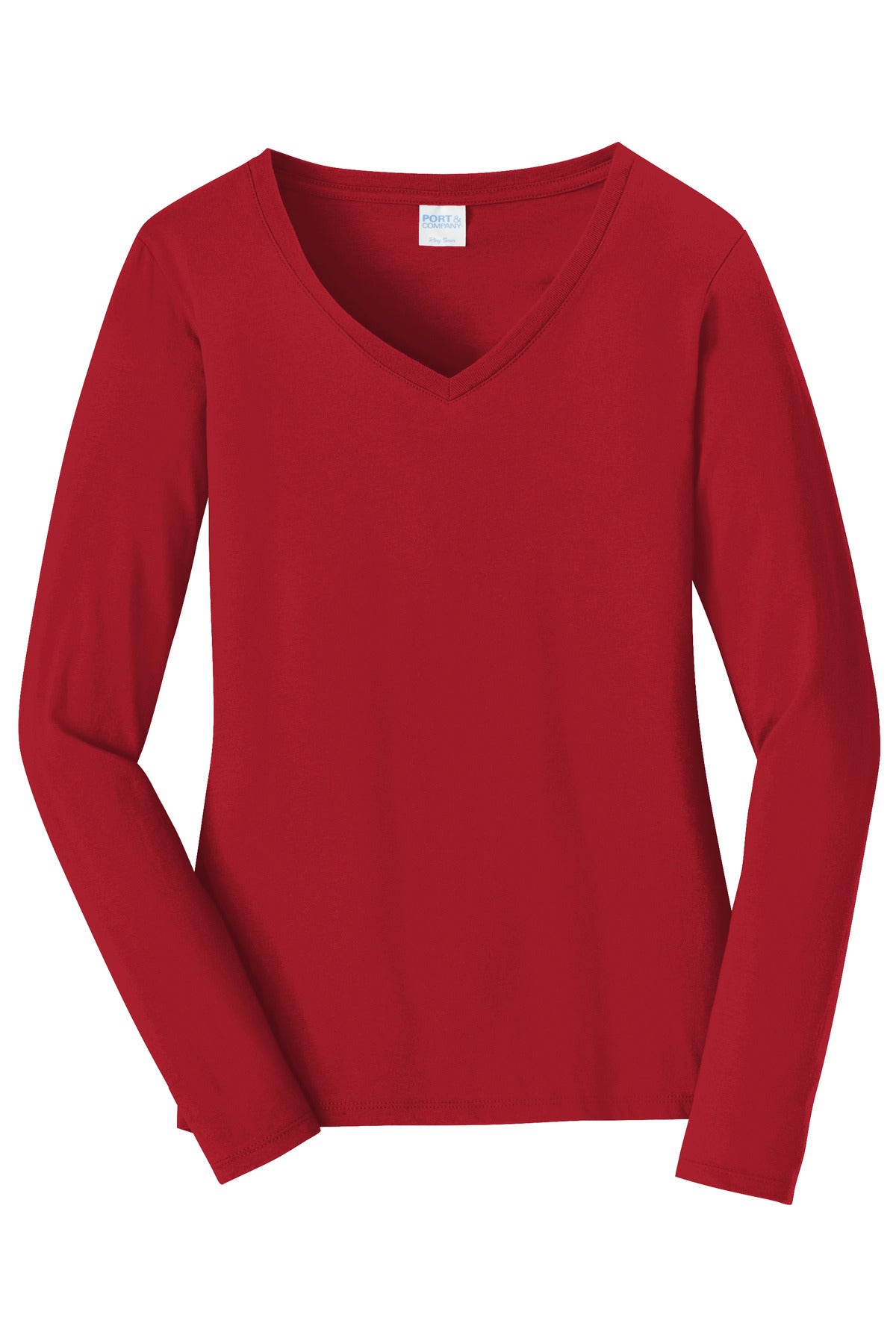 Port & Company Women's Long Sleeve Fan Favorite V-Neck Tee. LPC450VLS