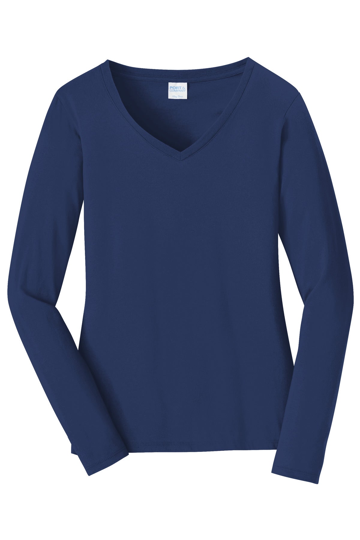 Port & Company Women's Long Sleeve Fan Favorite V-Neck Tee. LPC450VLS
