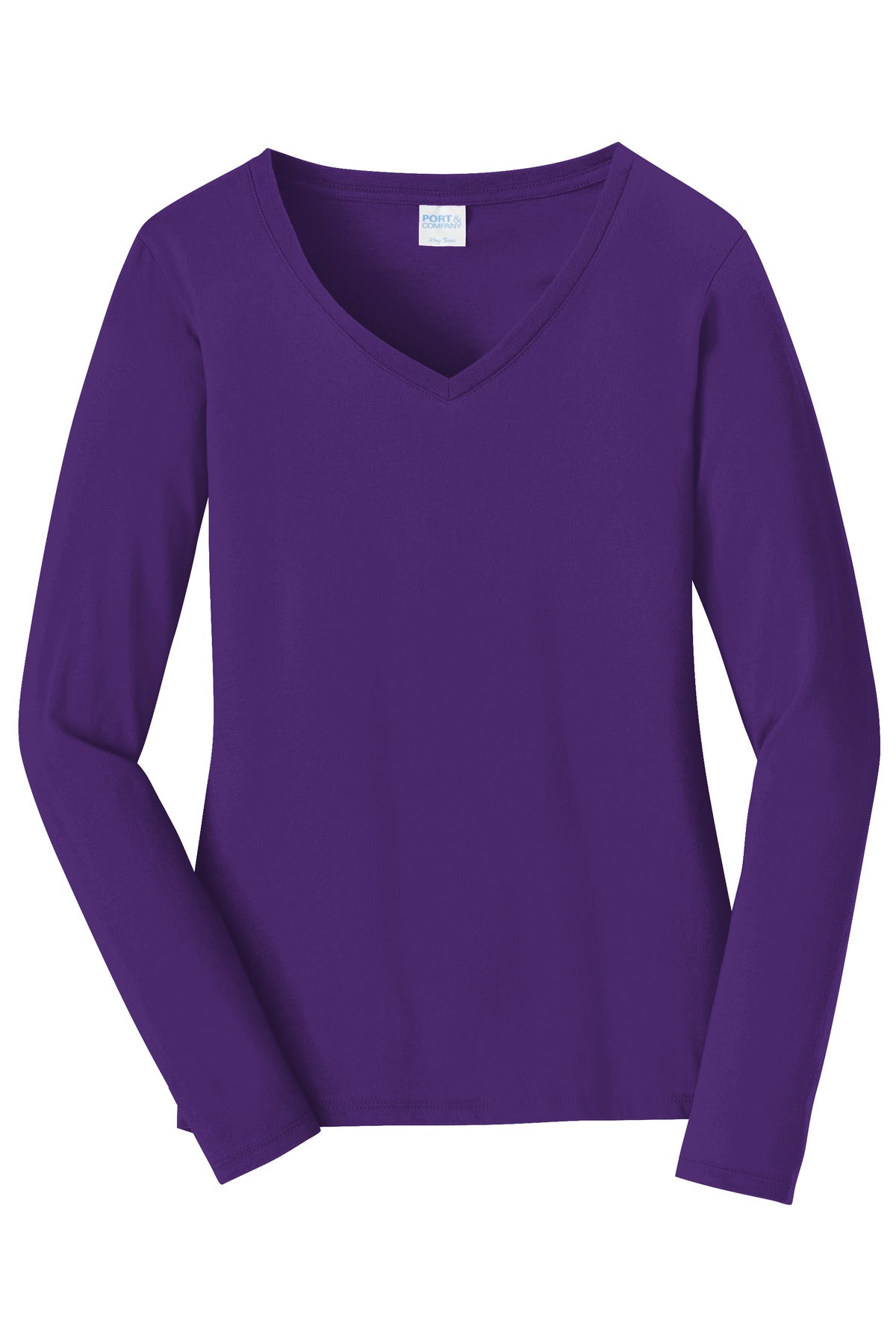 Port & Company Women's Long Sleeve Fan Favorite V-Neck Tee. LPC450VLS