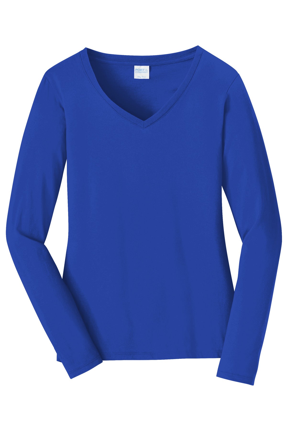 Port & Company Women's Long Sleeve Fan Favorite V-Neck Tee. LPC450VLS