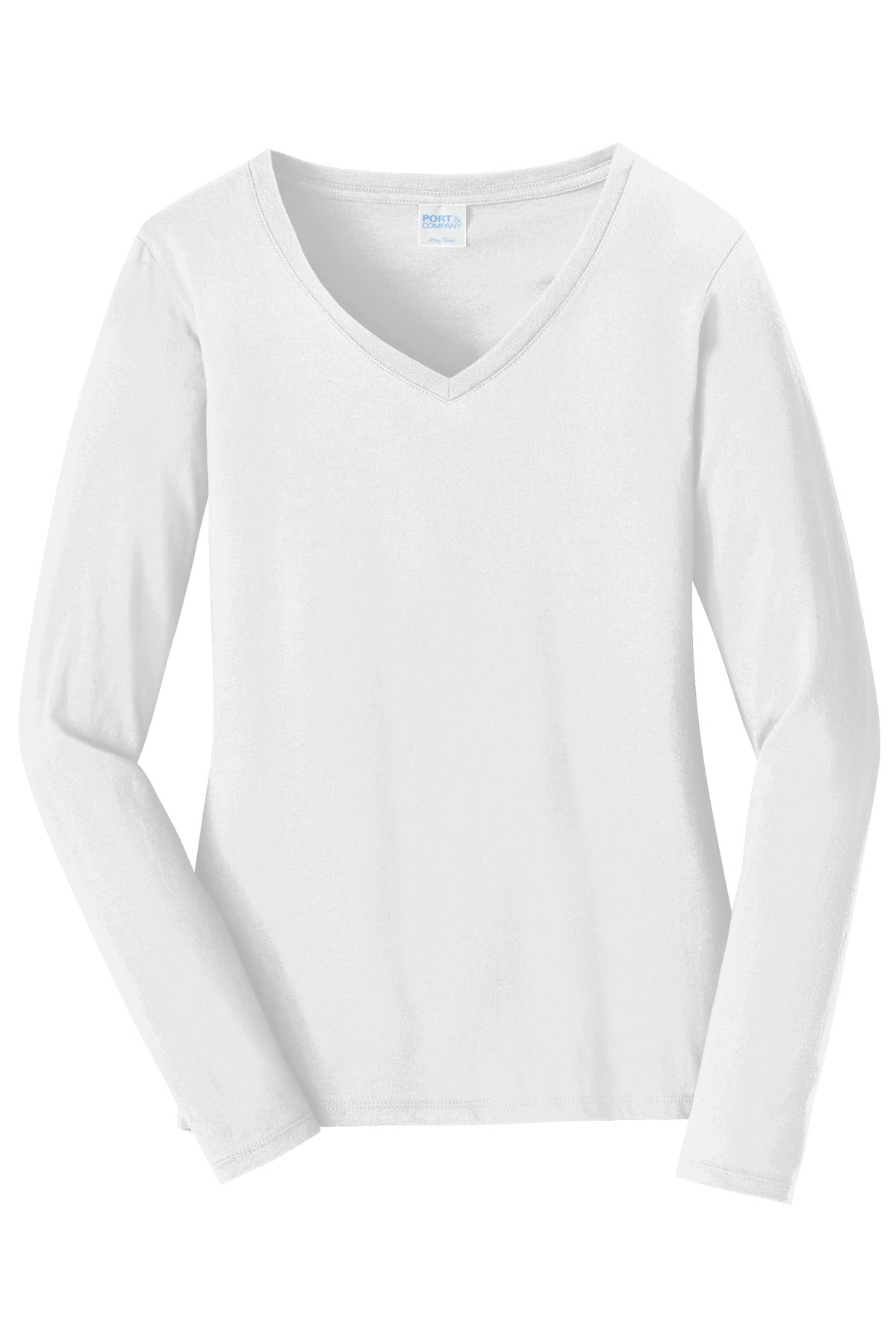 Port & Company Women's Long Sleeve Fan Favorite V-Neck Tee. LPC450VLS