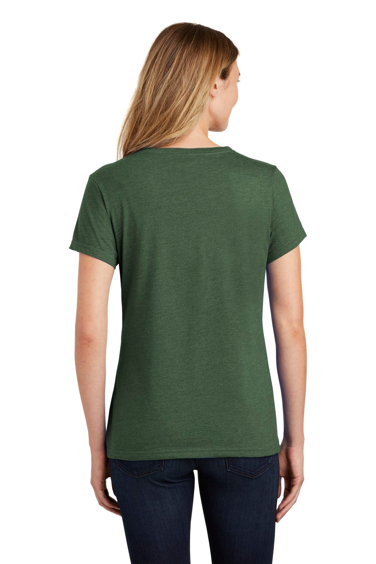 Custom Embroidered Port & Company Women's Fan Favorite Blend V-Neck Tee. LPC455V,Forest Green Heather