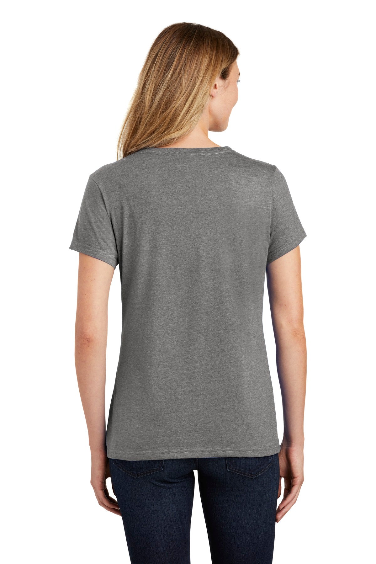 Custom Embroidered Port & Company Women's Fan Favorite Blend V-Neck Tee. LPC455V,Graphite Heather