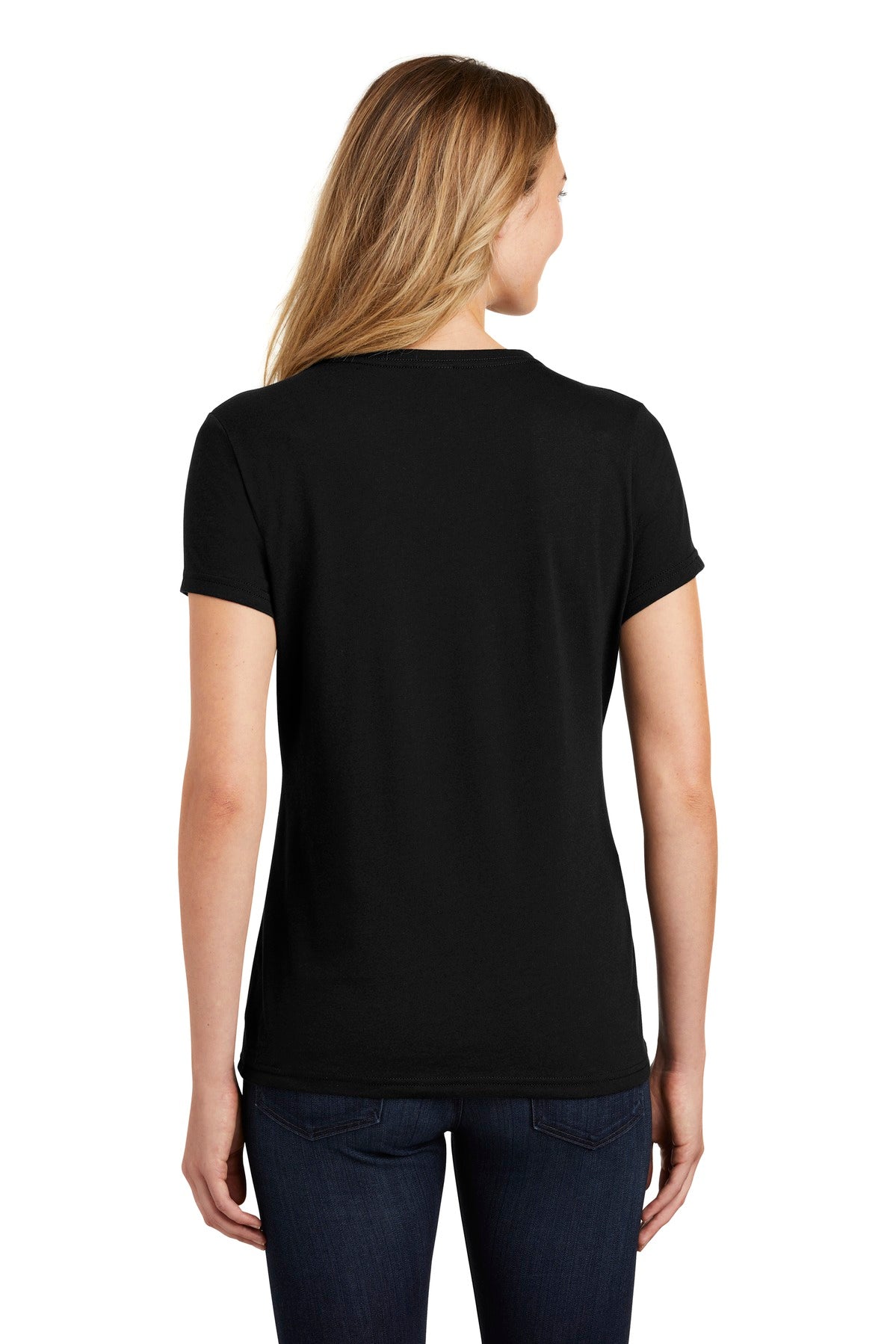 Custom Embroidered Port & Company Women's Fan Favorite Blend V-Neck Tee. LPC455V,Jet Black
