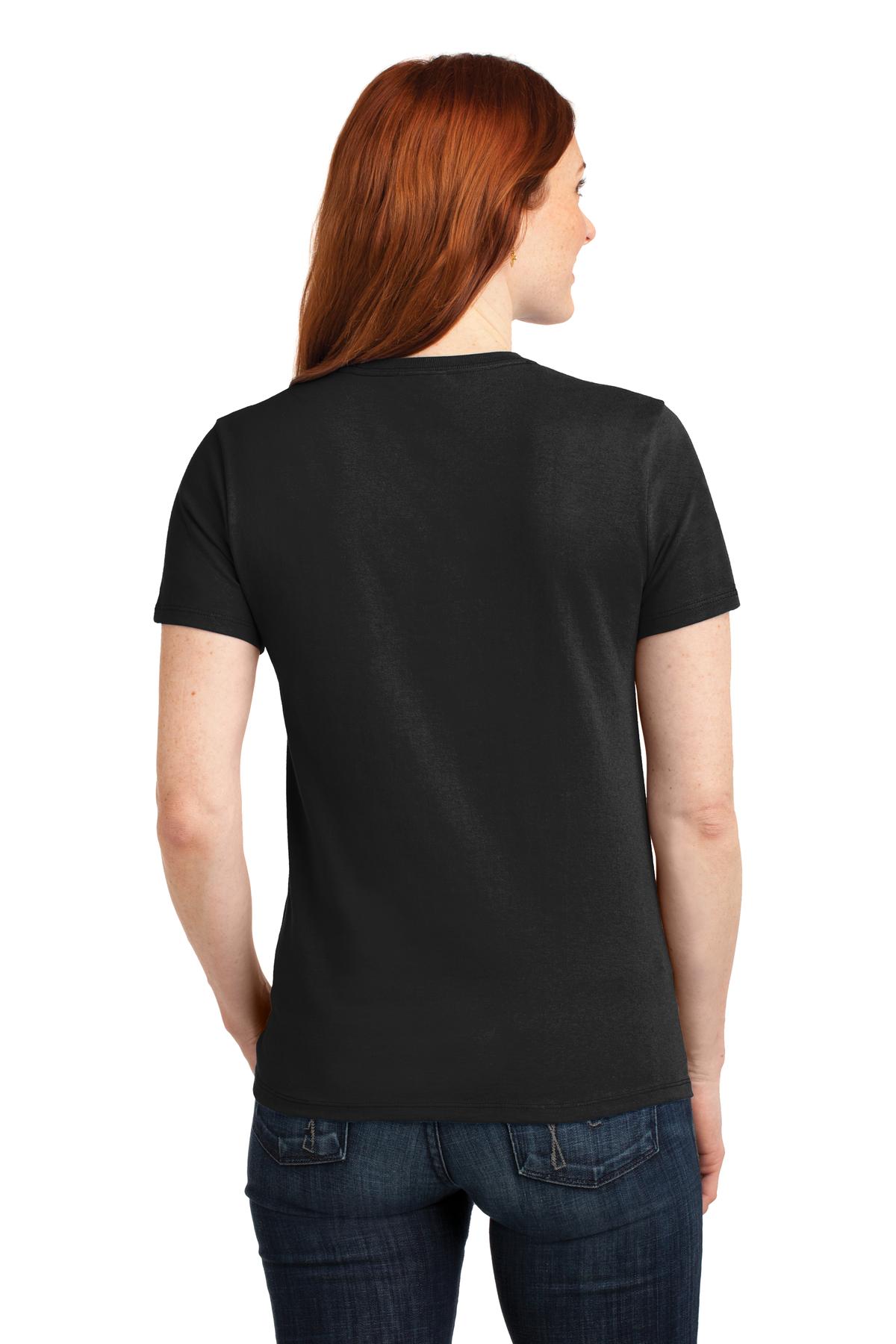 Custom Embroidered Port & Company Women's Core Blend Tee. LPC55,Jet Black