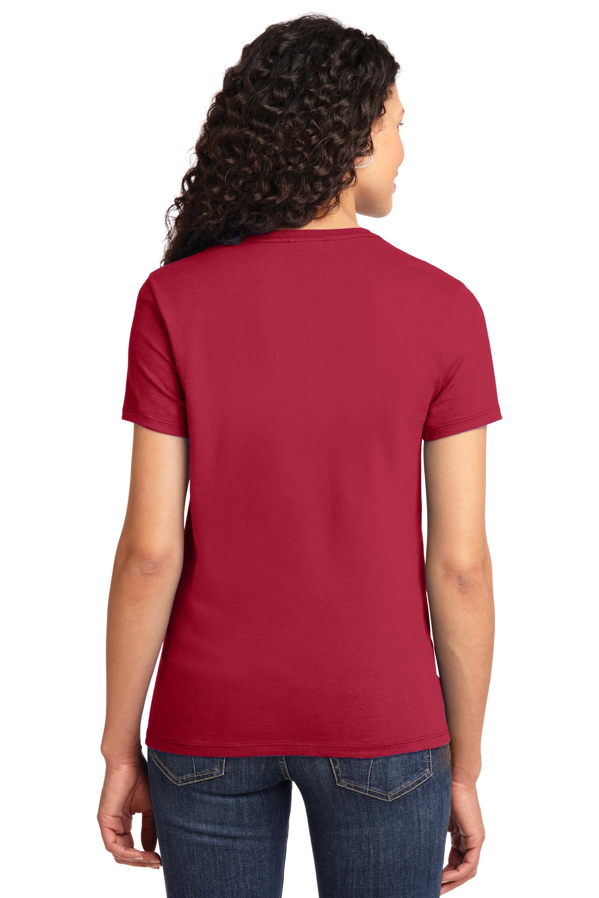 Custom Embroidered Port & Company Women's Essential Tee. LPC61,Red