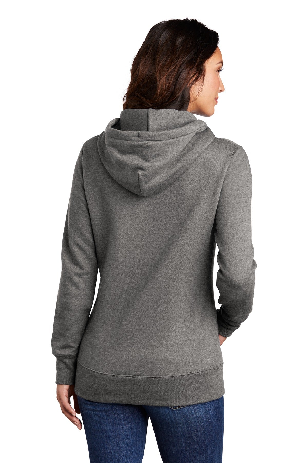 Custom Embroidered Port & Company Women's Core Fleece Pullover Hooded Sweatshirt LPC78H,Graphite Heather