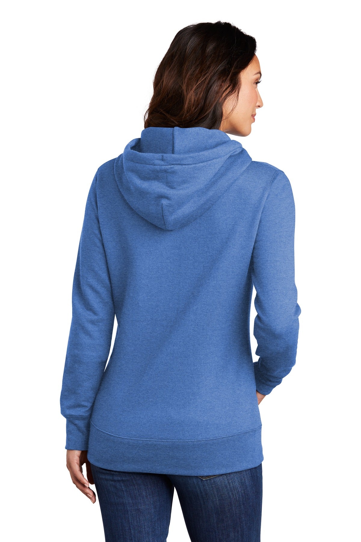 Custom Embroidered Port & Company Women's Core Fleece Pullover Hooded Sweatshirt LPC78H,Heather Royal