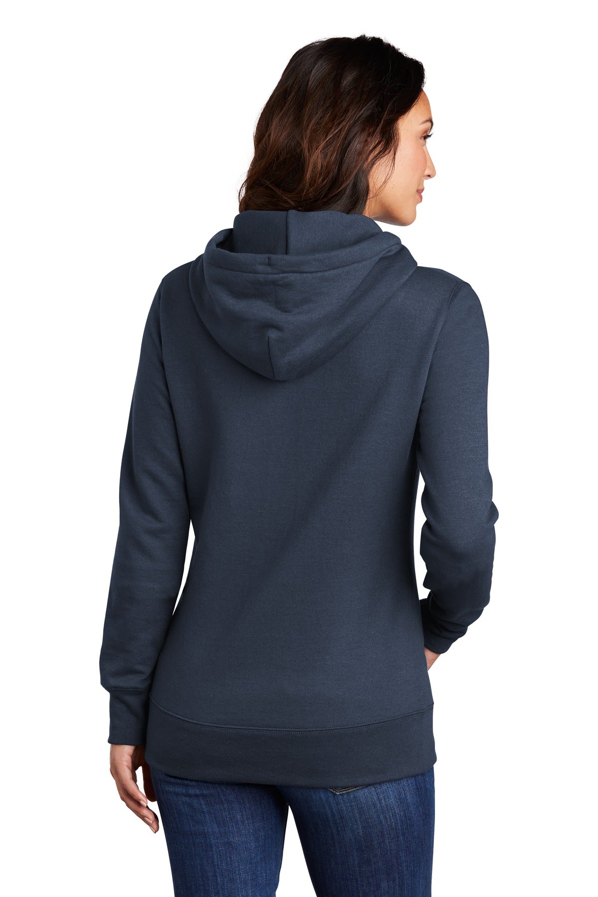 Custom Embroidered Port & Company Women's Core Fleece Pullover Hooded Sweatshirt LPC78H,Navy