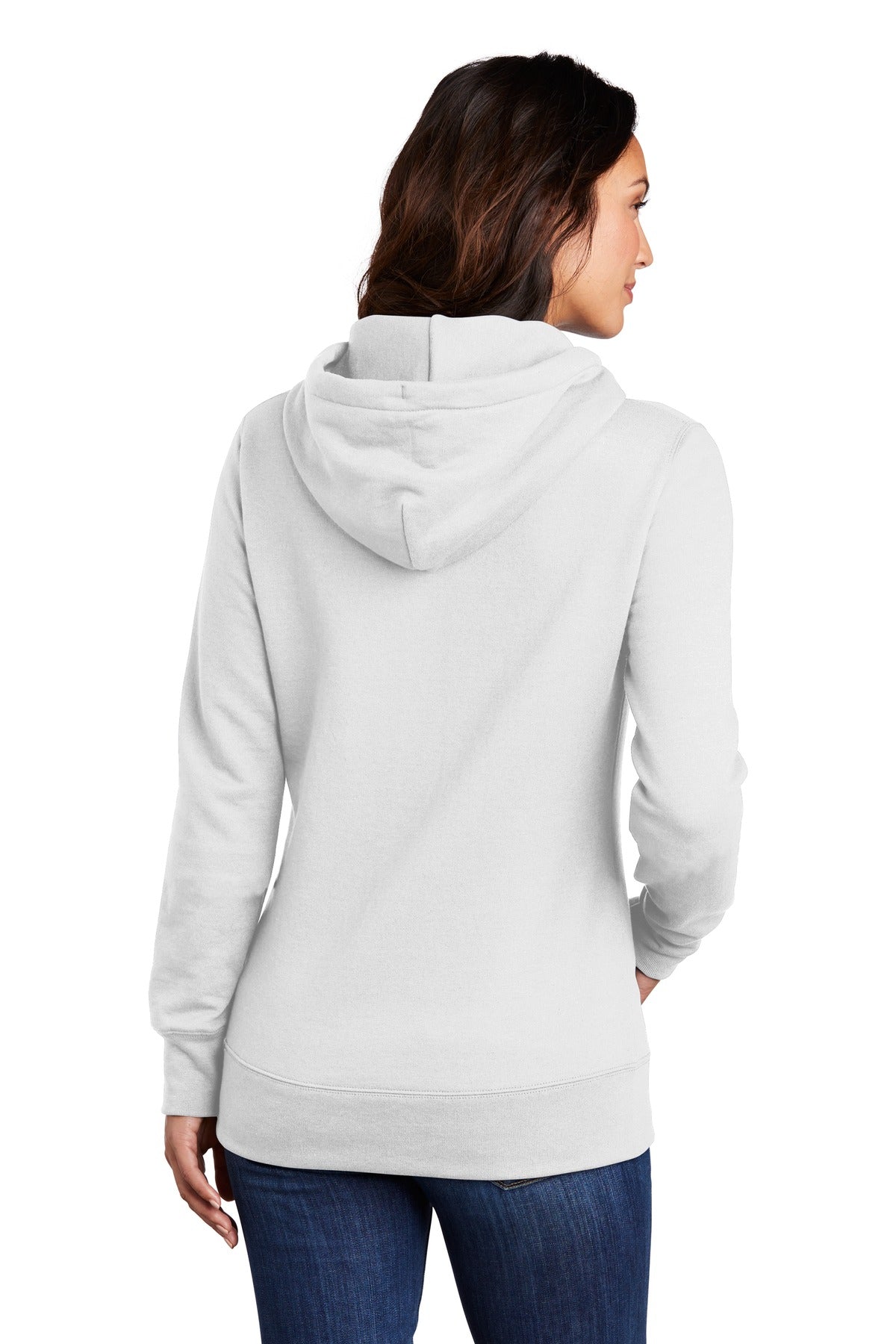 Custom Embroidered Port & Company Women's Core Fleece Pullover Hooded Sweatshirt LPC78H,White