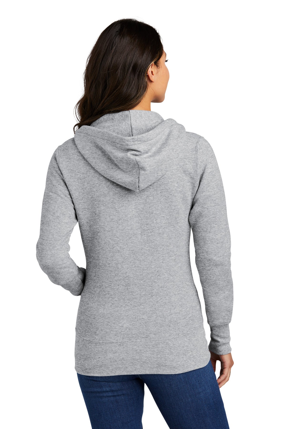 Custom Embroidered Port & Company Women's Core Fleece Full-Zip Hooded Sweatshirt. LPC78ZH,Athletic Heather