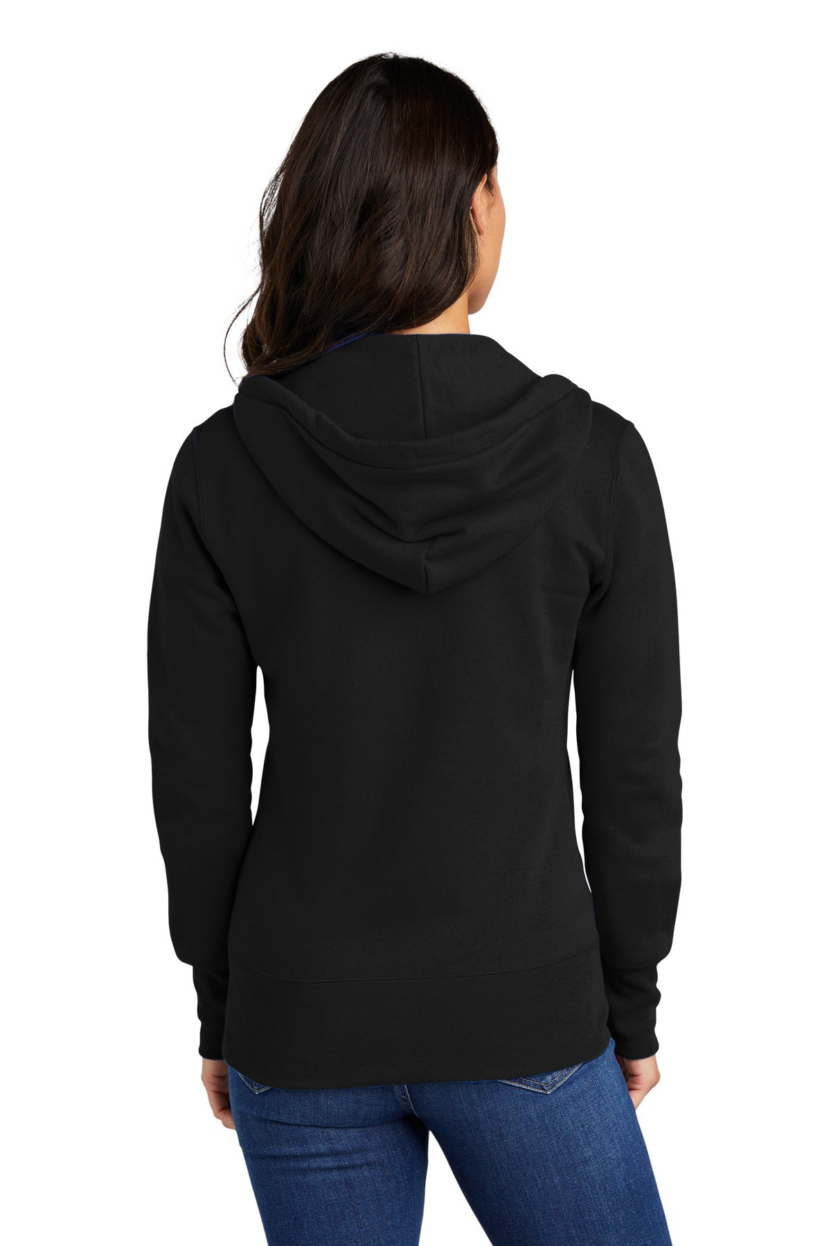 Custom Embroidered Port & Company Women's Core Fleece Full-Zip Hooded Sweatshirt. LPC78ZH,Jet Black
