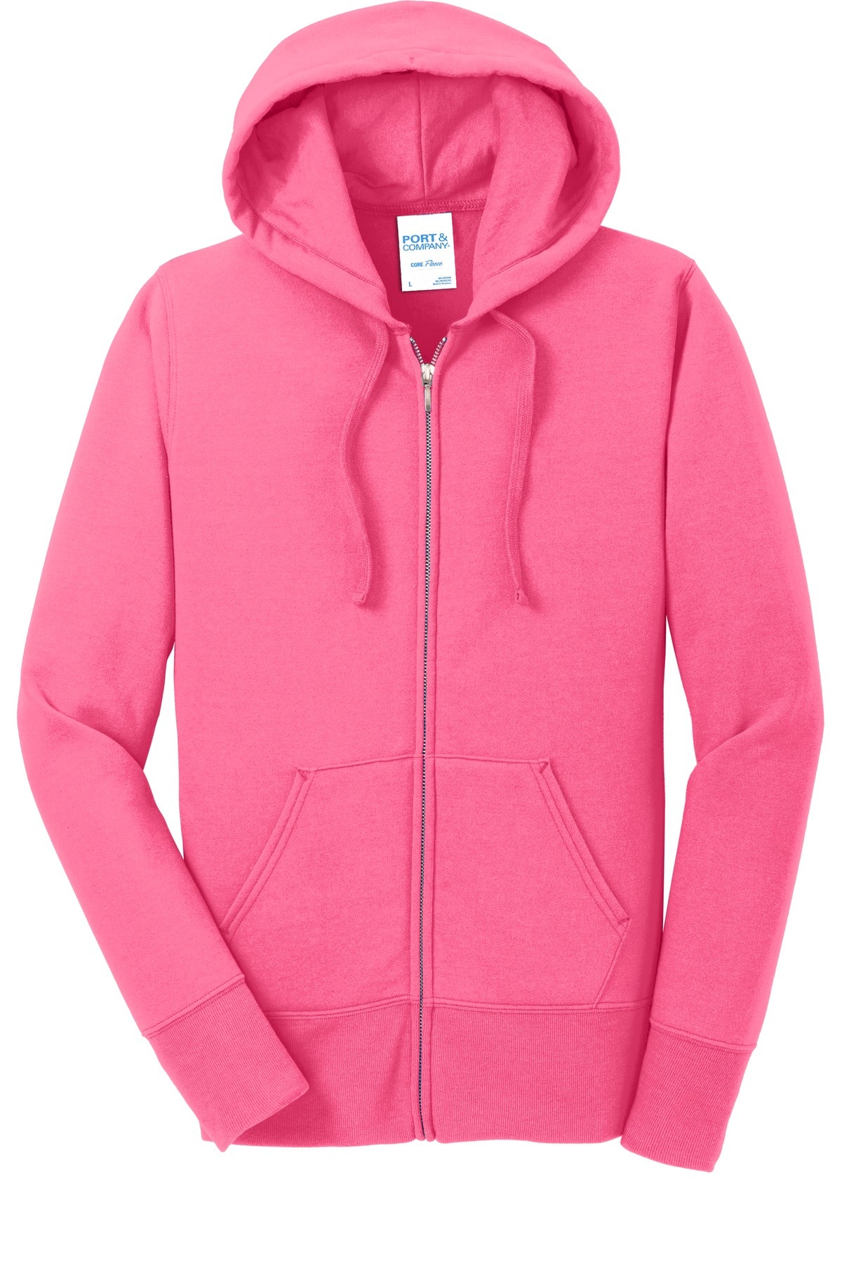 Port & Company Women's Core Fleece Full-Zip Hooded Sweatshirt. LPC78ZH