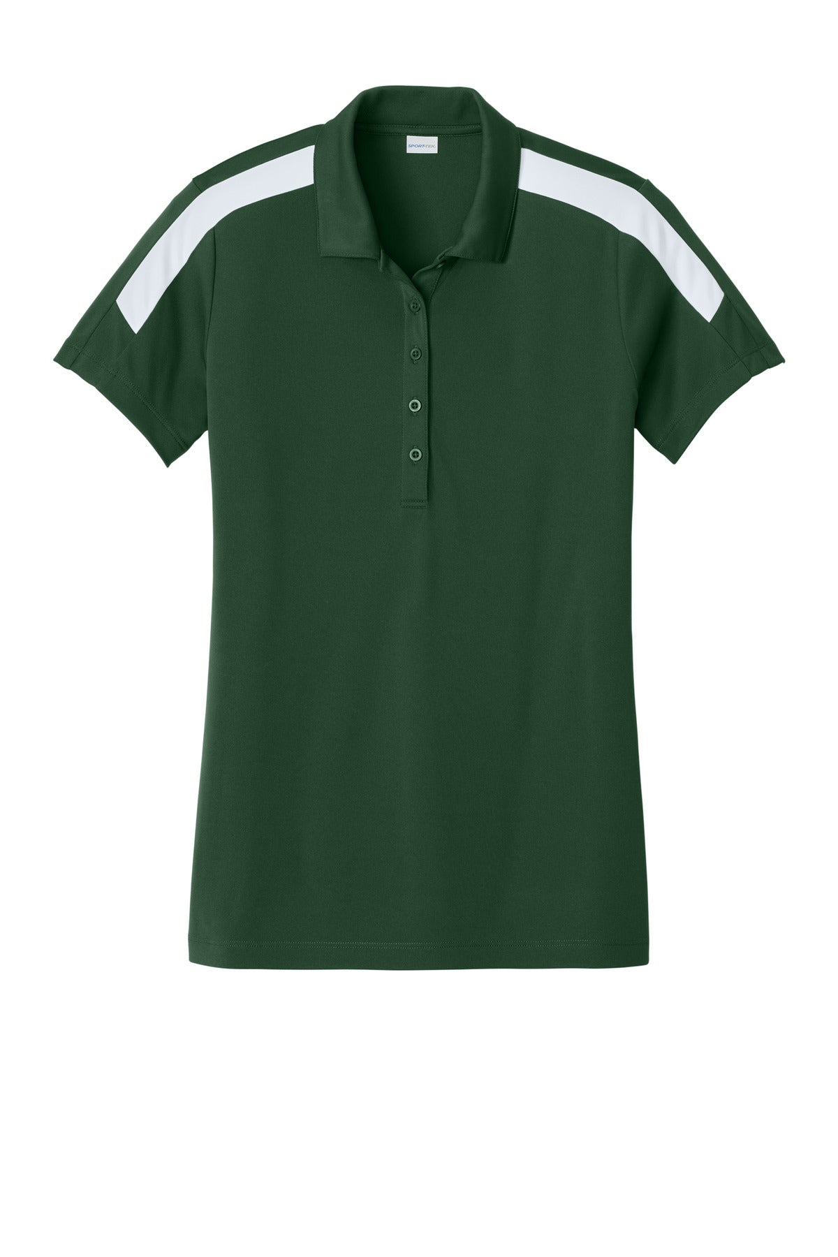 Sport-Tek Women's Competitor United Polo LST104 Forest Green/ White
