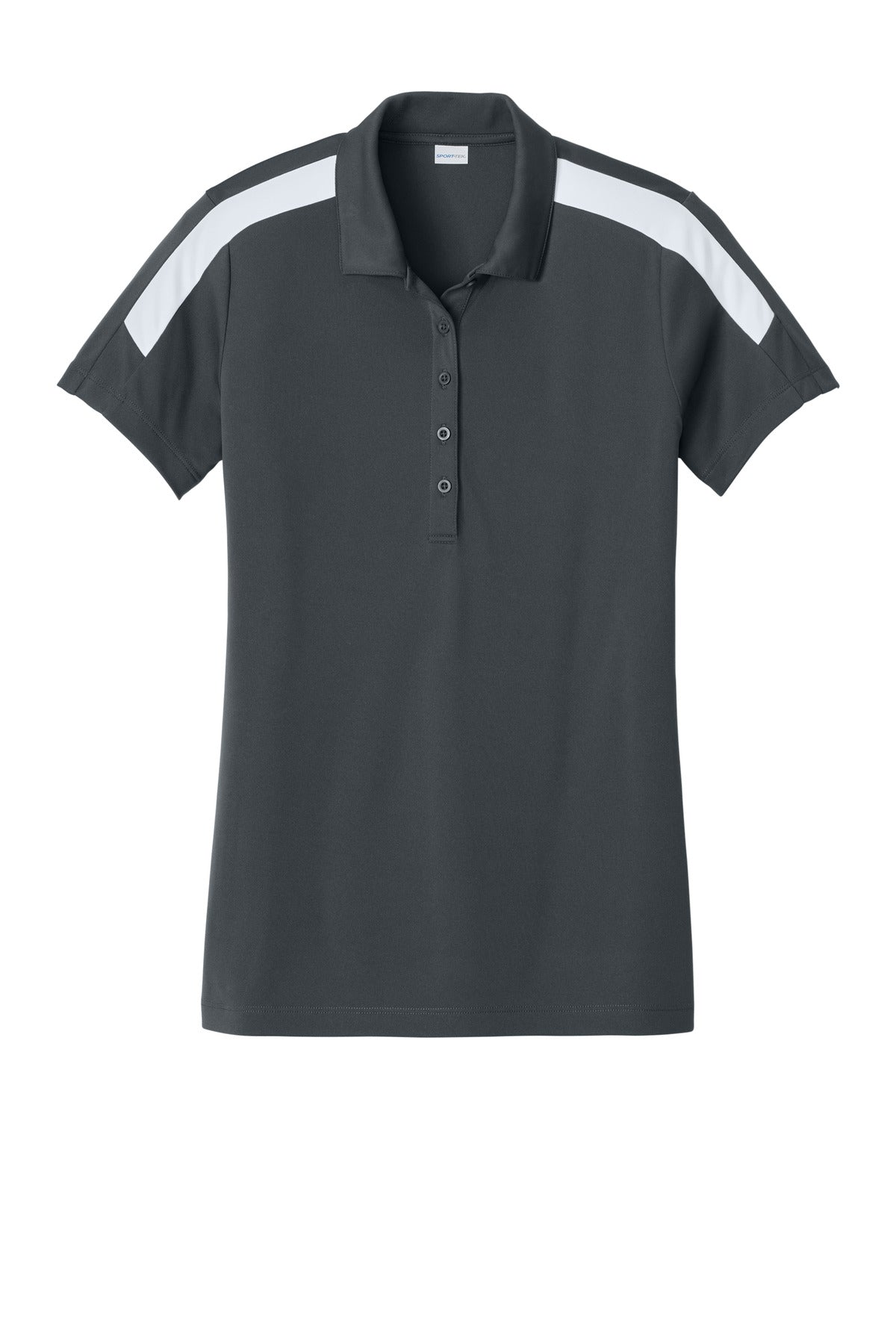 Sport-Tek Women's Competitor United Polo LST104 Iron Grey/ White