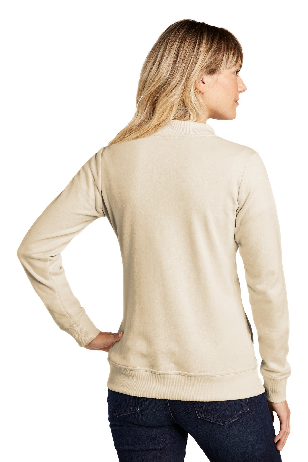 Custom Embroidered Sport-Tek Women's Lightweight French Terry Bomber LST274,Ecru