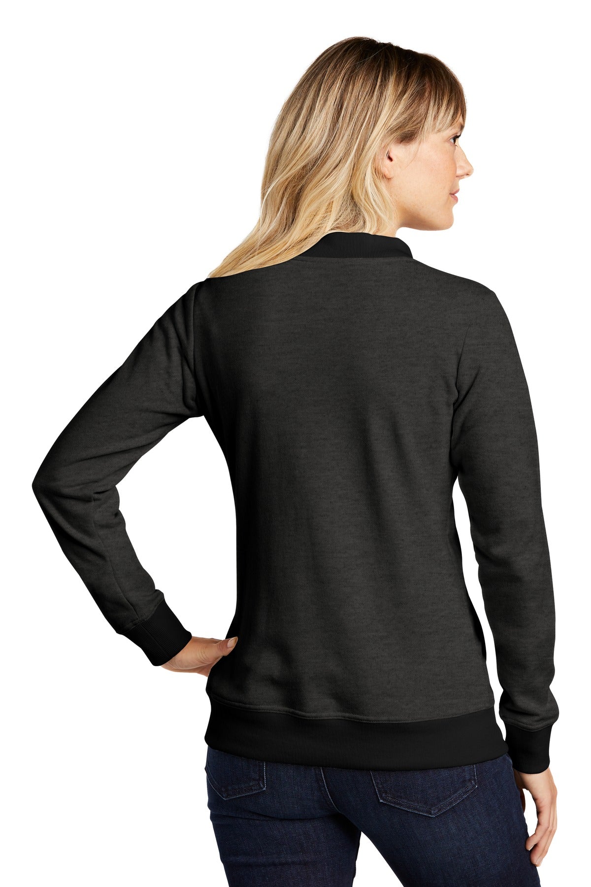 Custom Embroidered Sport-Tek Women's Lightweight French Terry Bomber LST274,Heather Black