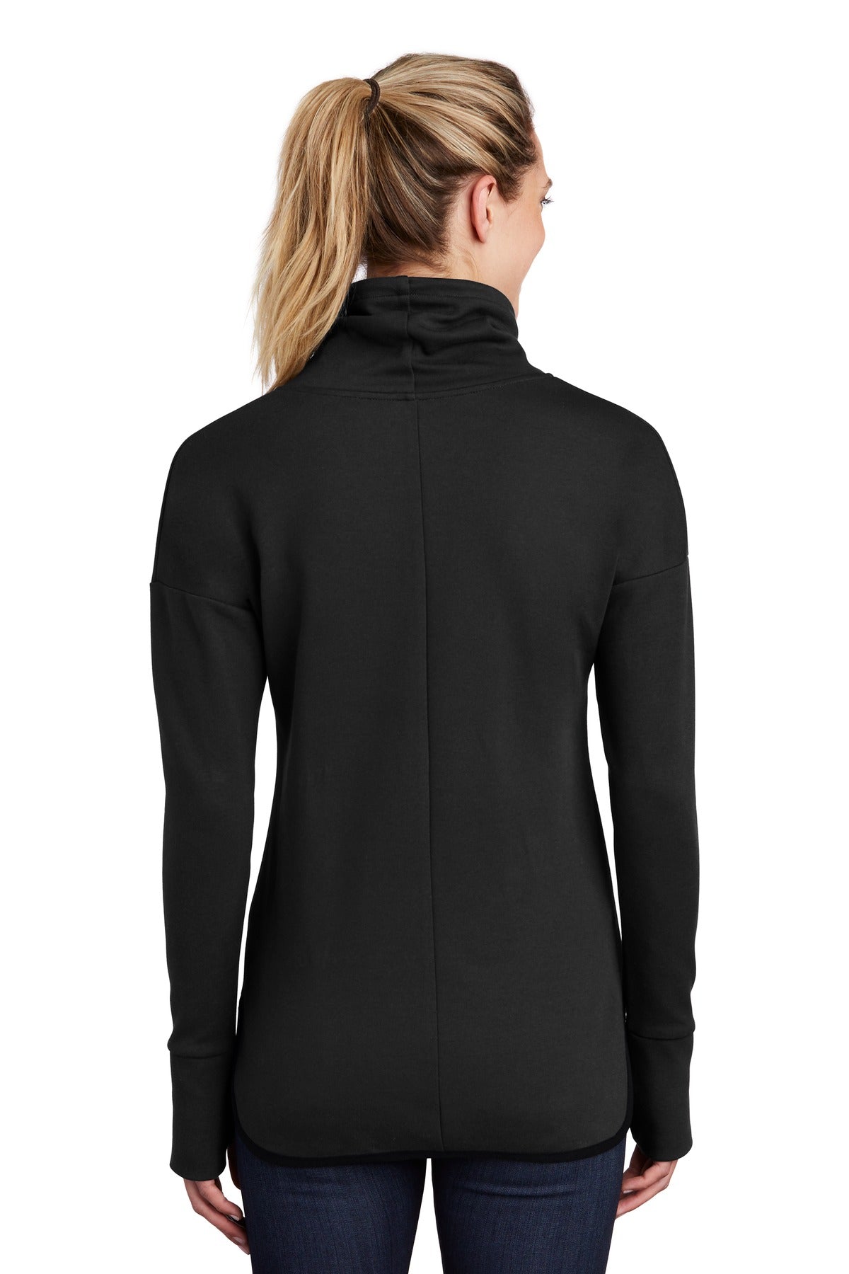 Custom Embroidered Sport-Tek Women's Triumph Cowl Neck Pullover LST280,Black