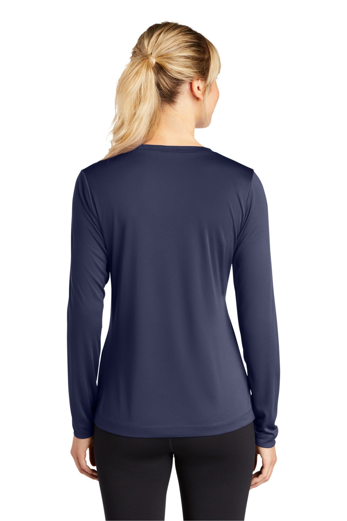 Custom Embroidered Sport-Tek Women's Long Sleeve PosiCharge Competitor V-Neck Tee. LST353LS,True Navy