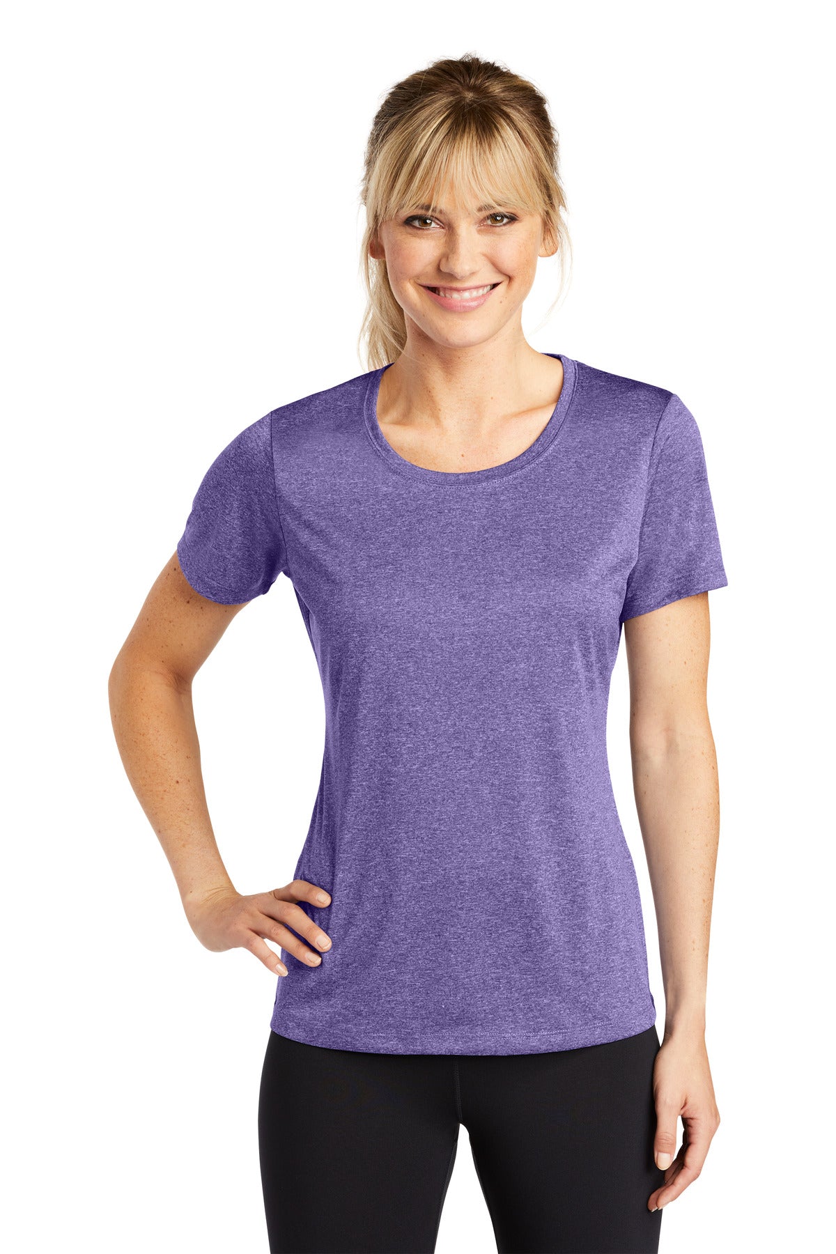 Sport-Tek Women's Heather Contender Scoop Neck Tee. LST360