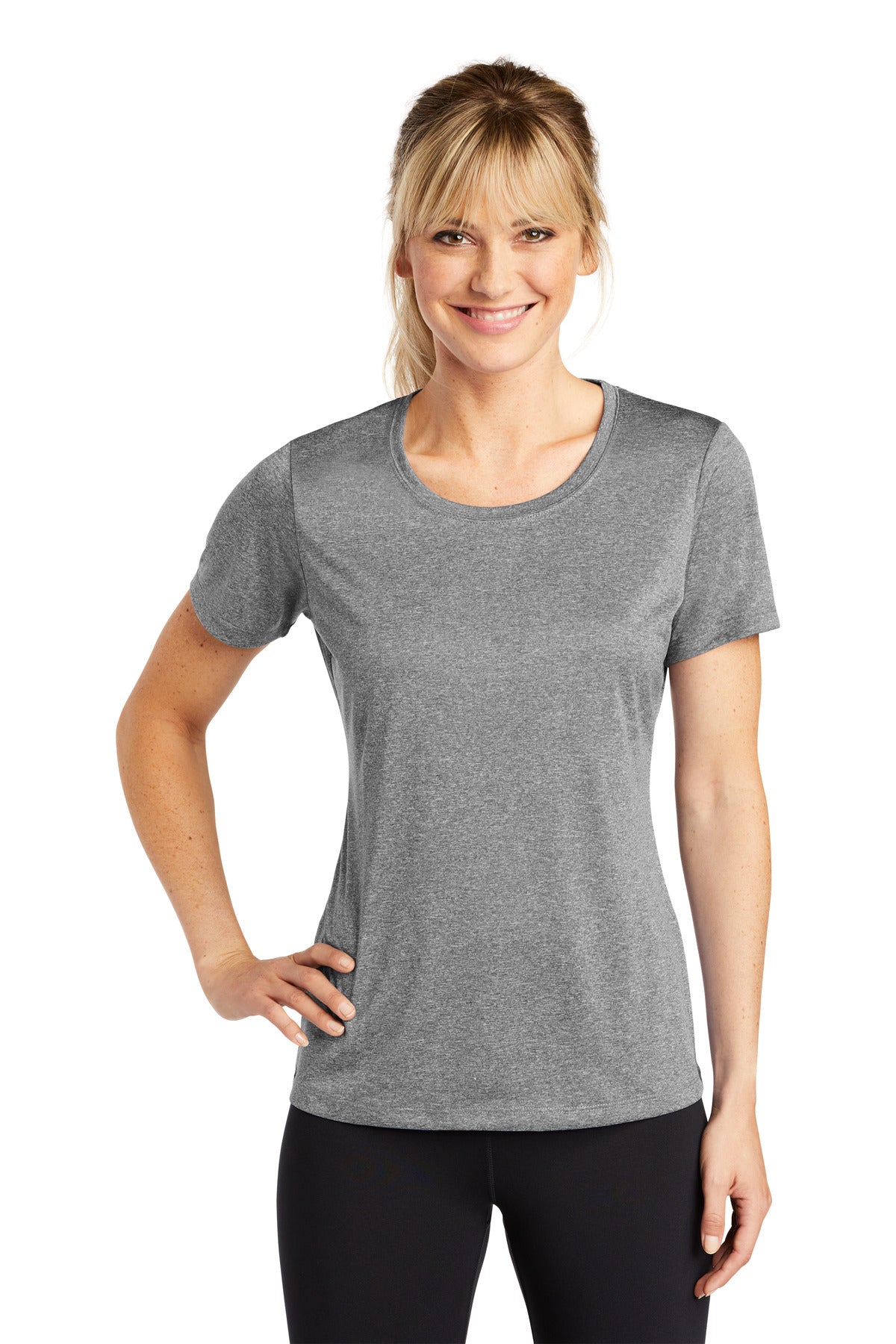 Sport-Tek Women's Heather Contender Scoop Neck Tee. LST360