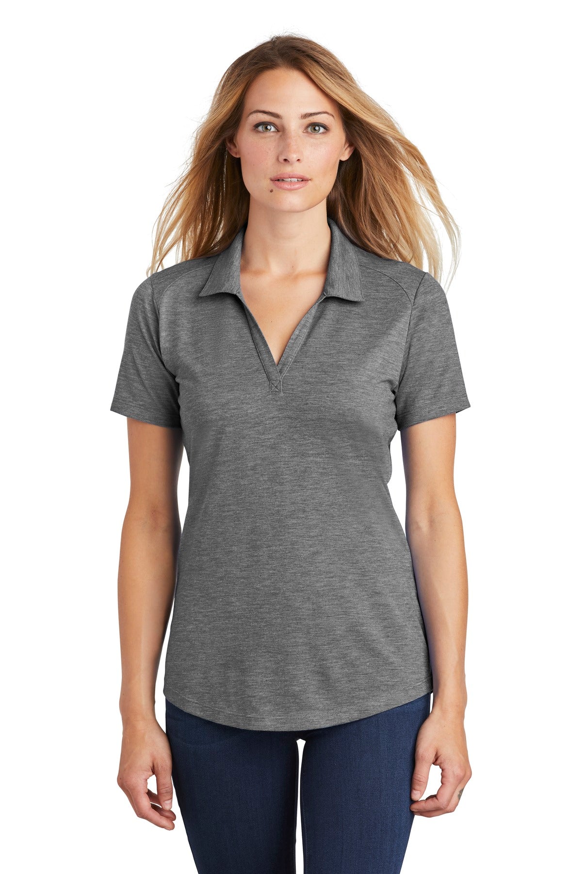 Sport-Tek Women's PosiCharge Tri-Blend Wicking Polo. LST405