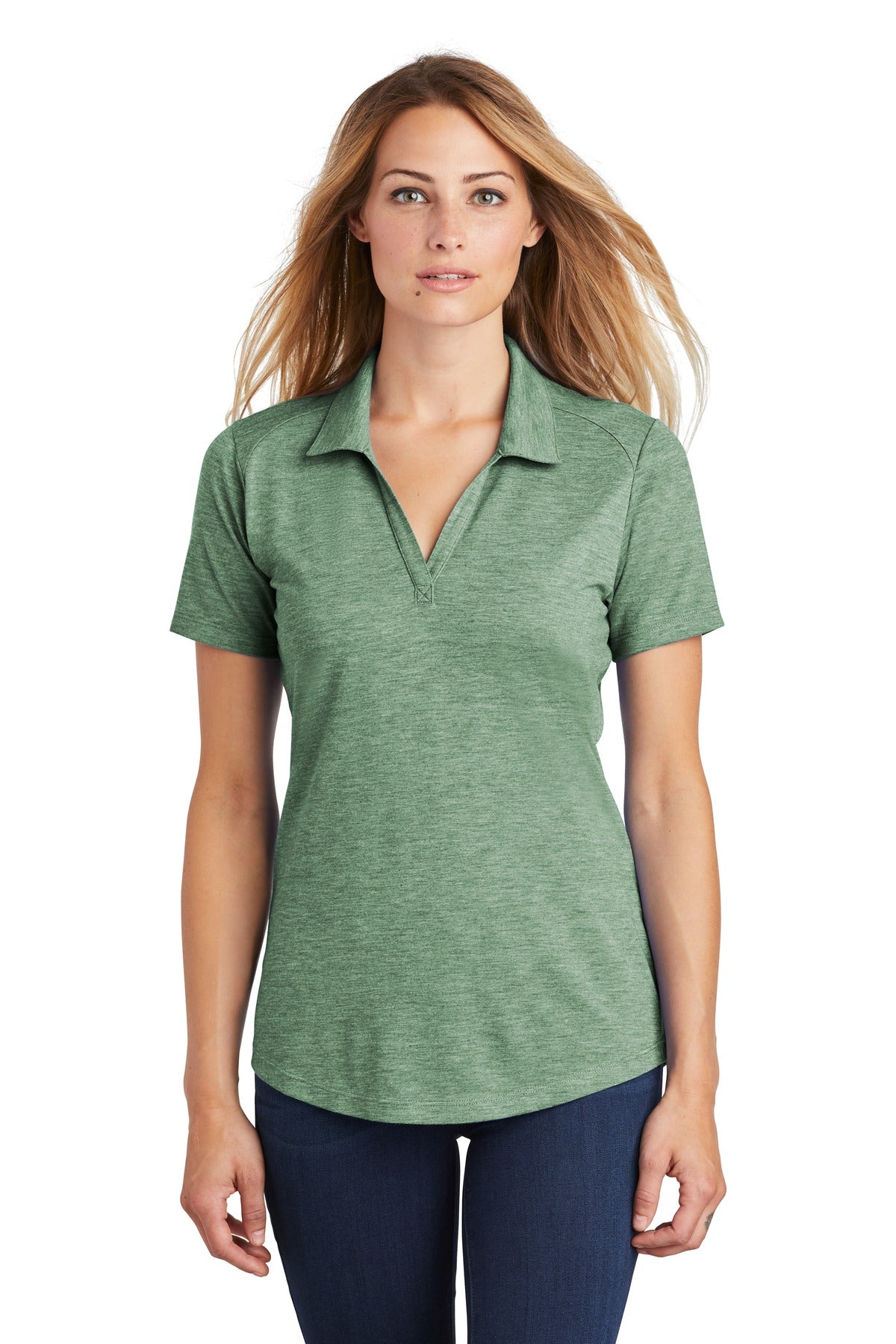 Sport-Tek Women's PosiCharge Tri-Blend Wicking Polo. LST405