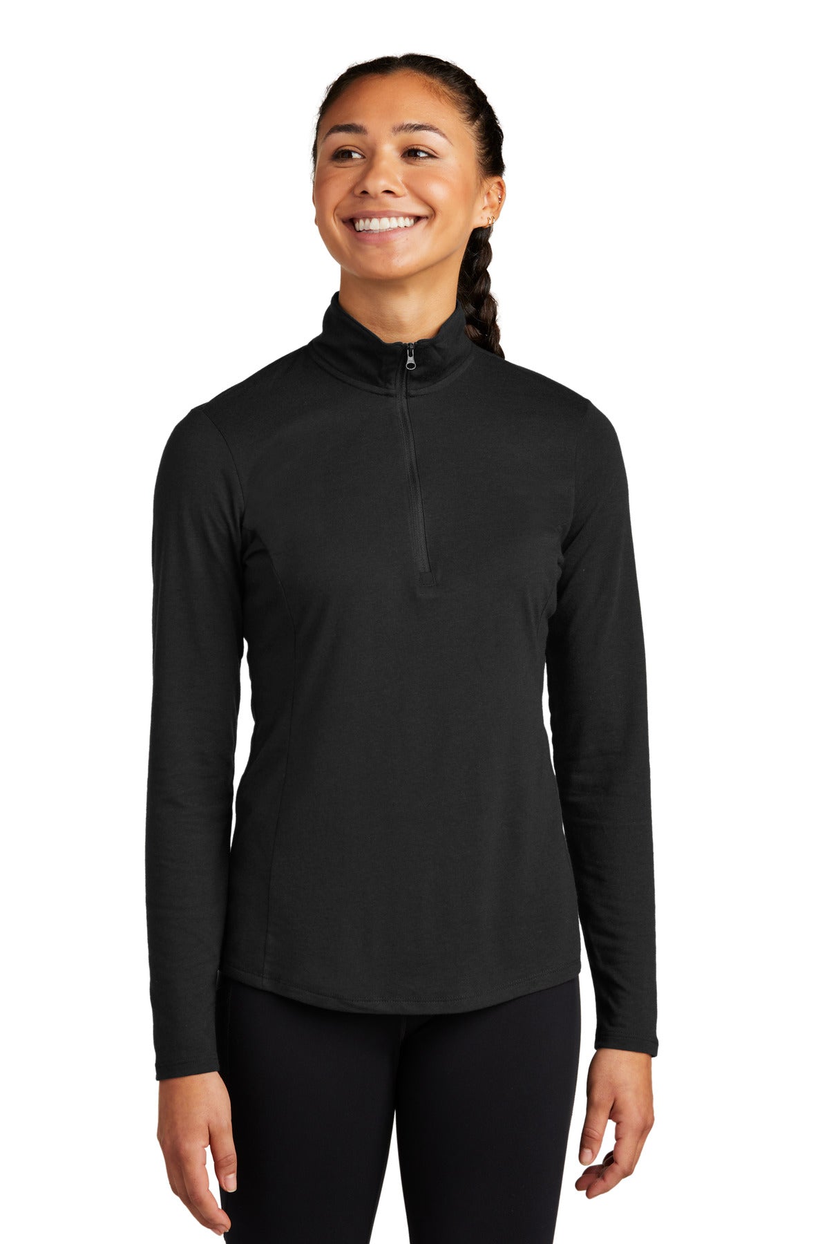 Sport-Tek Women's PosiCharge Tri-Blend Wicking 1/4-Zip Pullover. LST407