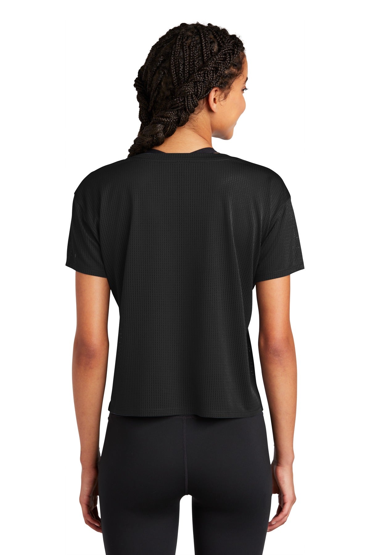 Custom Embroidered Sport-Tek Women's PosiCharge Draft Crop Tee. LST411,Black