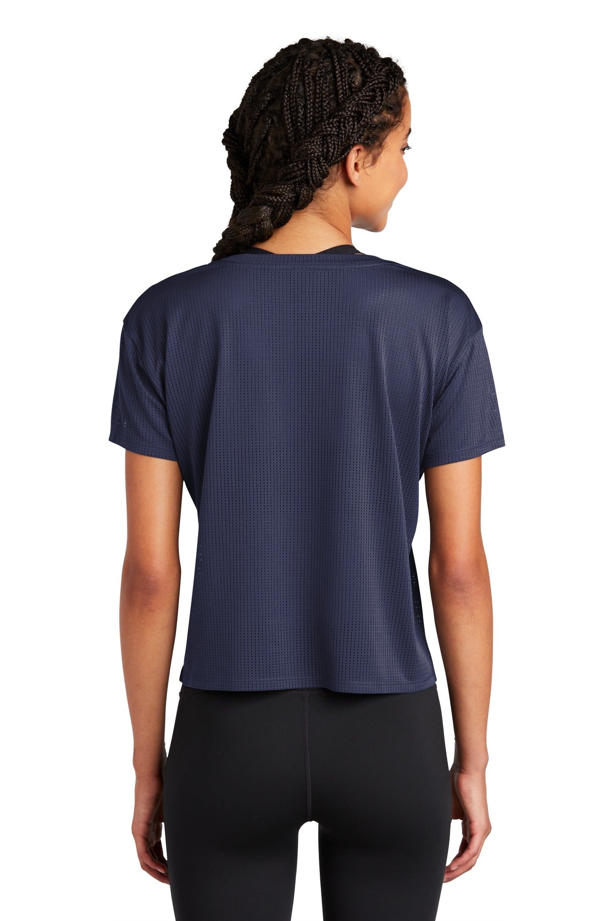 Custom Embroidered Sport-Tek Women's PosiCharge Draft Crop Tee. LST411,True Navy