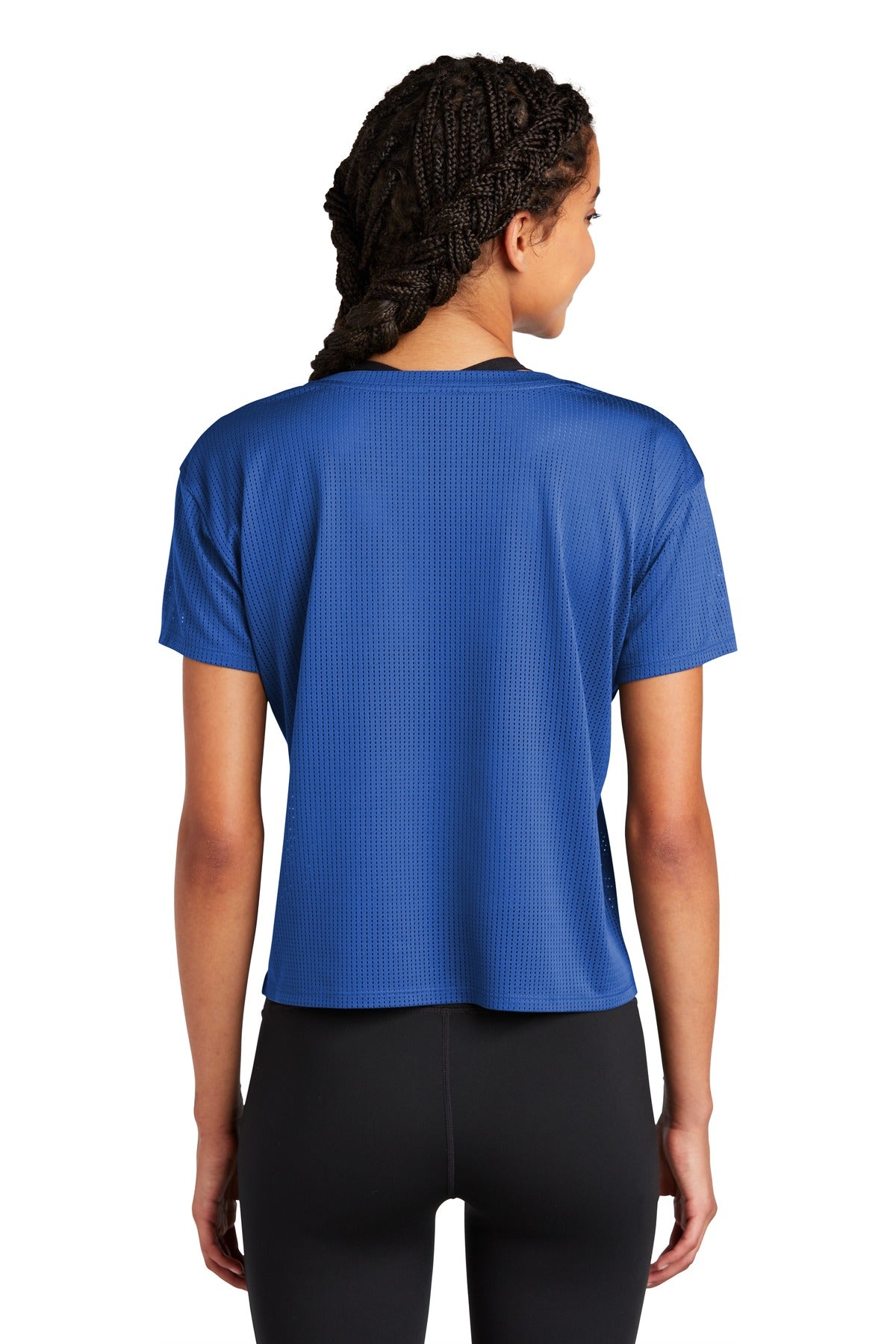 Custom Embroidered Sport-Tek Women's PosiCharge Draft Crop Tee. LST411,True Royal