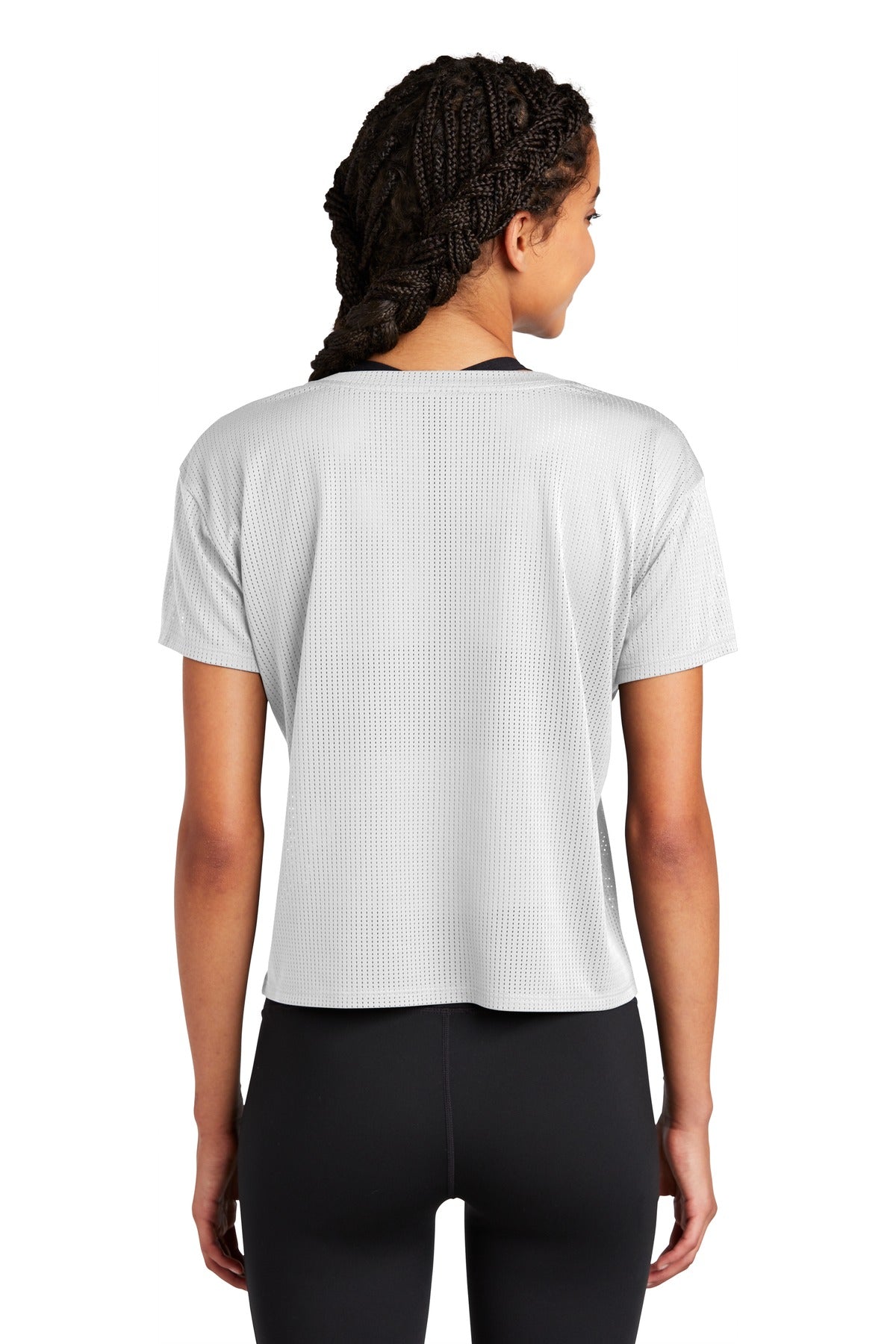 Custom Embroidered Sport-Tek Women's PosiCharge Draft Crop Tee. LST411,White
