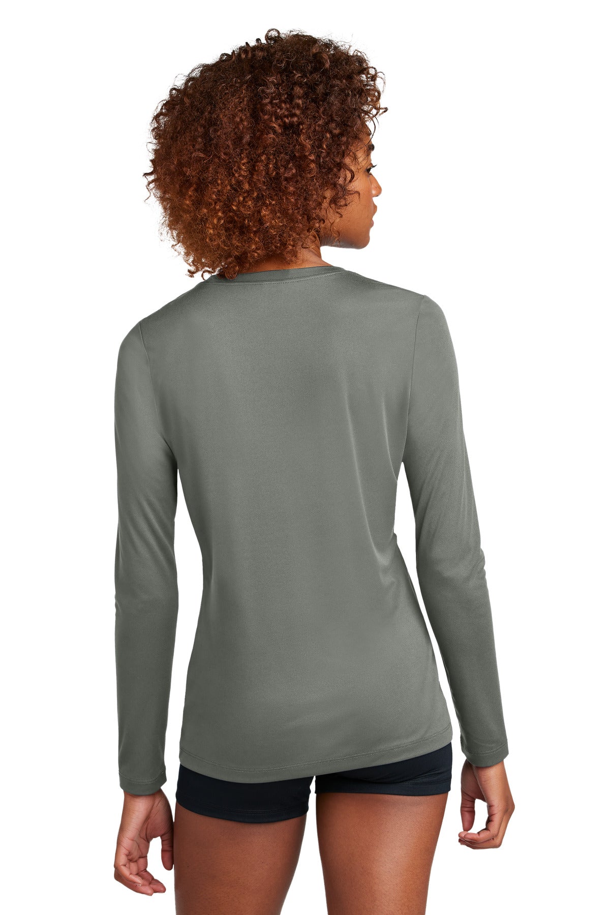 Custom Embroidered Sport-Tek Women's Posi-UV Pro Long Sleeve LST420LS,Dark Smoke Grey