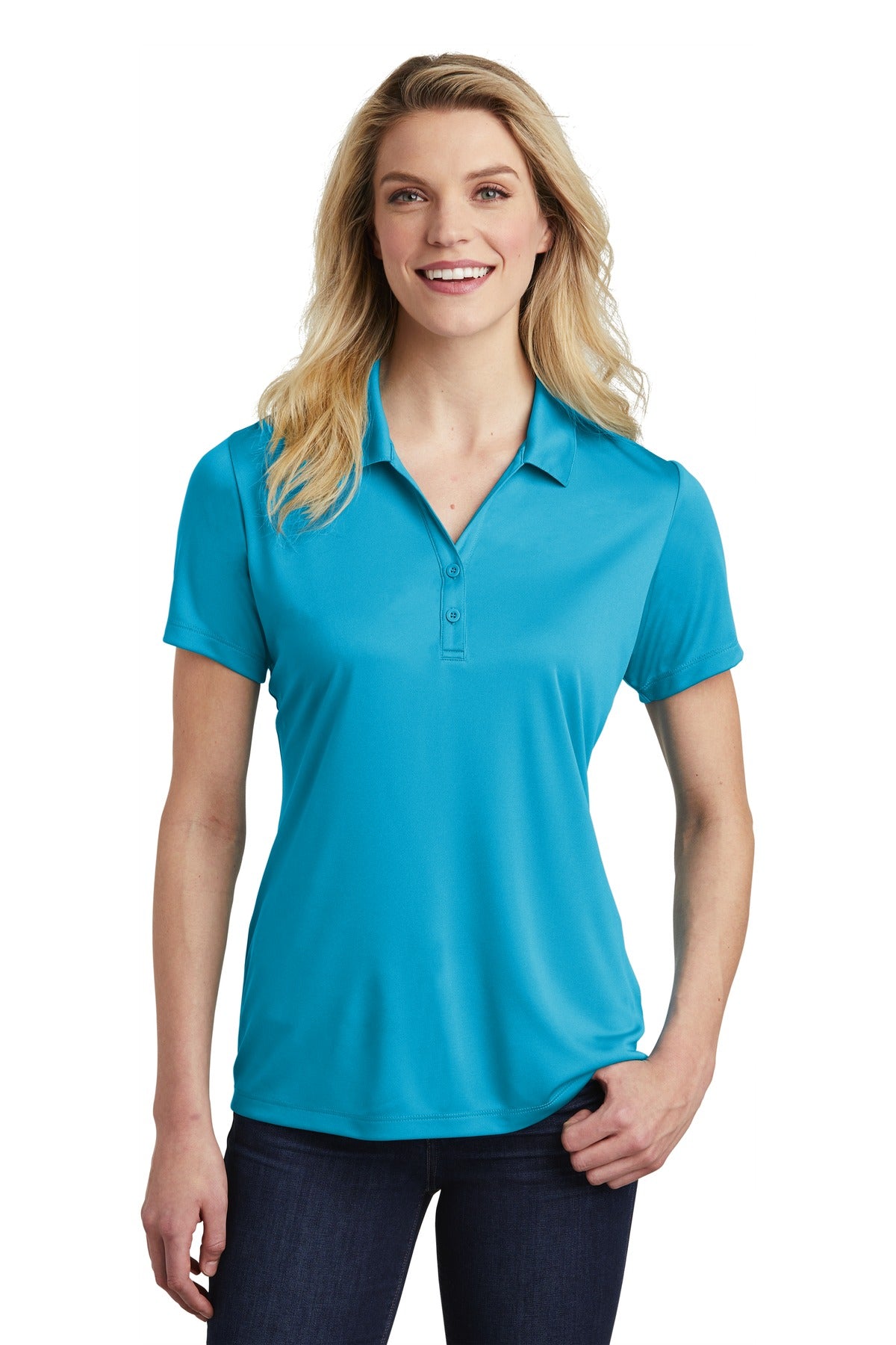 Sport-Tek Women's PosiCharge Competitor Polo. LST550 Atomic Blue