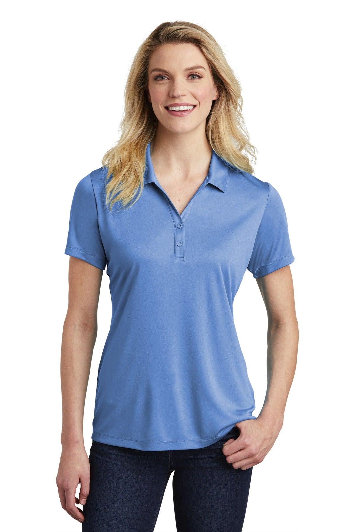Sport-Tek Women's PosiCharge Competitor Polo. LST550 Carolina Blue