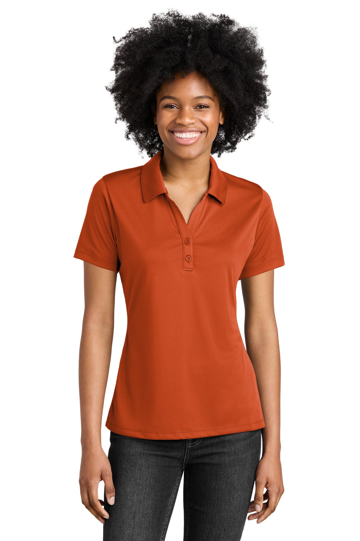 Sport-Tek Women's PosiCharge Competitor Polo. LST550 Deep Orange