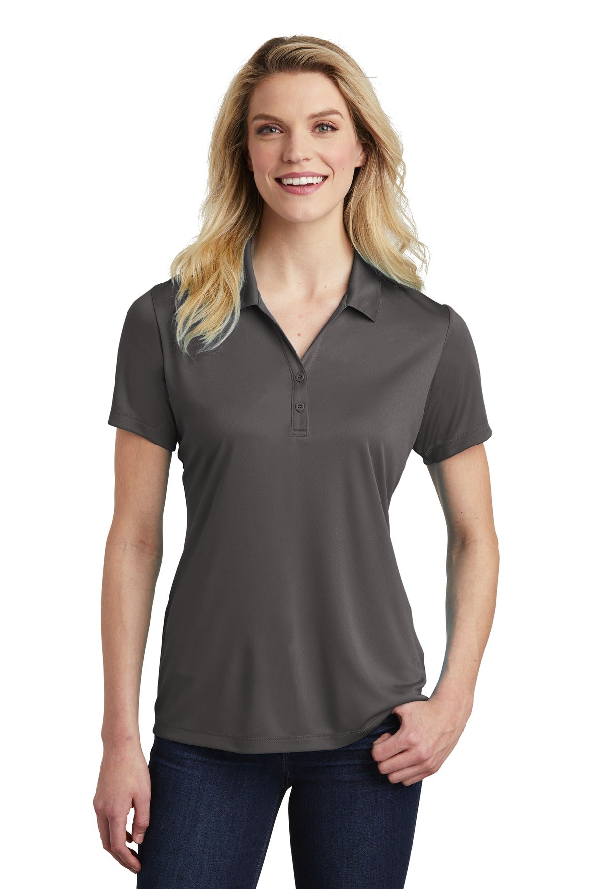 Sport-Tek Women's PosiCharge Competitor Polo. LST550 Iron Grey