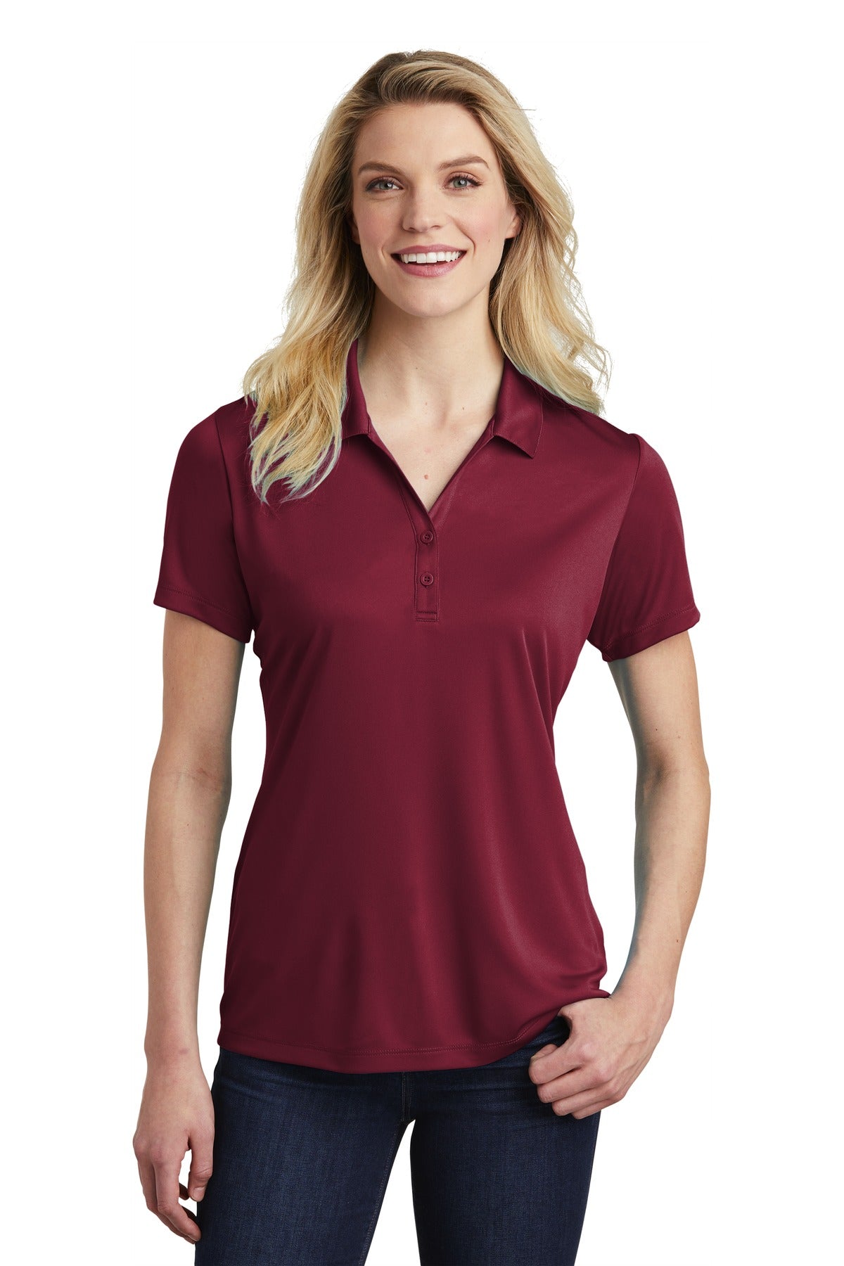 Sport-Tek Women's PosiCharge Competitor Polo. LST550 Maroon
