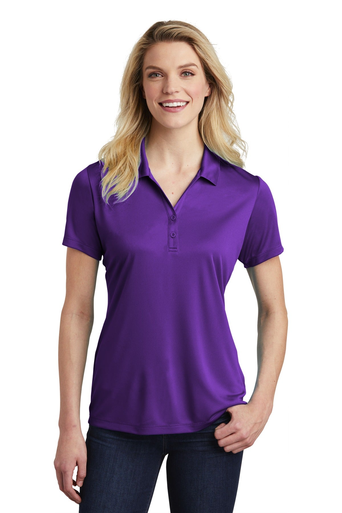 Sport-Tek Women's PosiCharge Competitor Polo. LST550 Purple