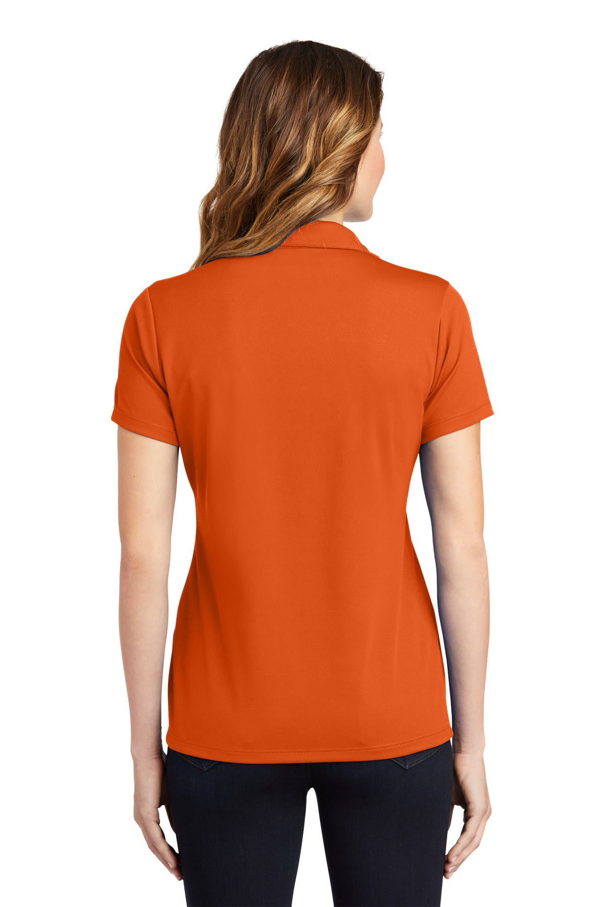 Custom Embroidered Sport-Tek Women's PosiCharge RacerMesh Polo. LST640,Deep Orange
