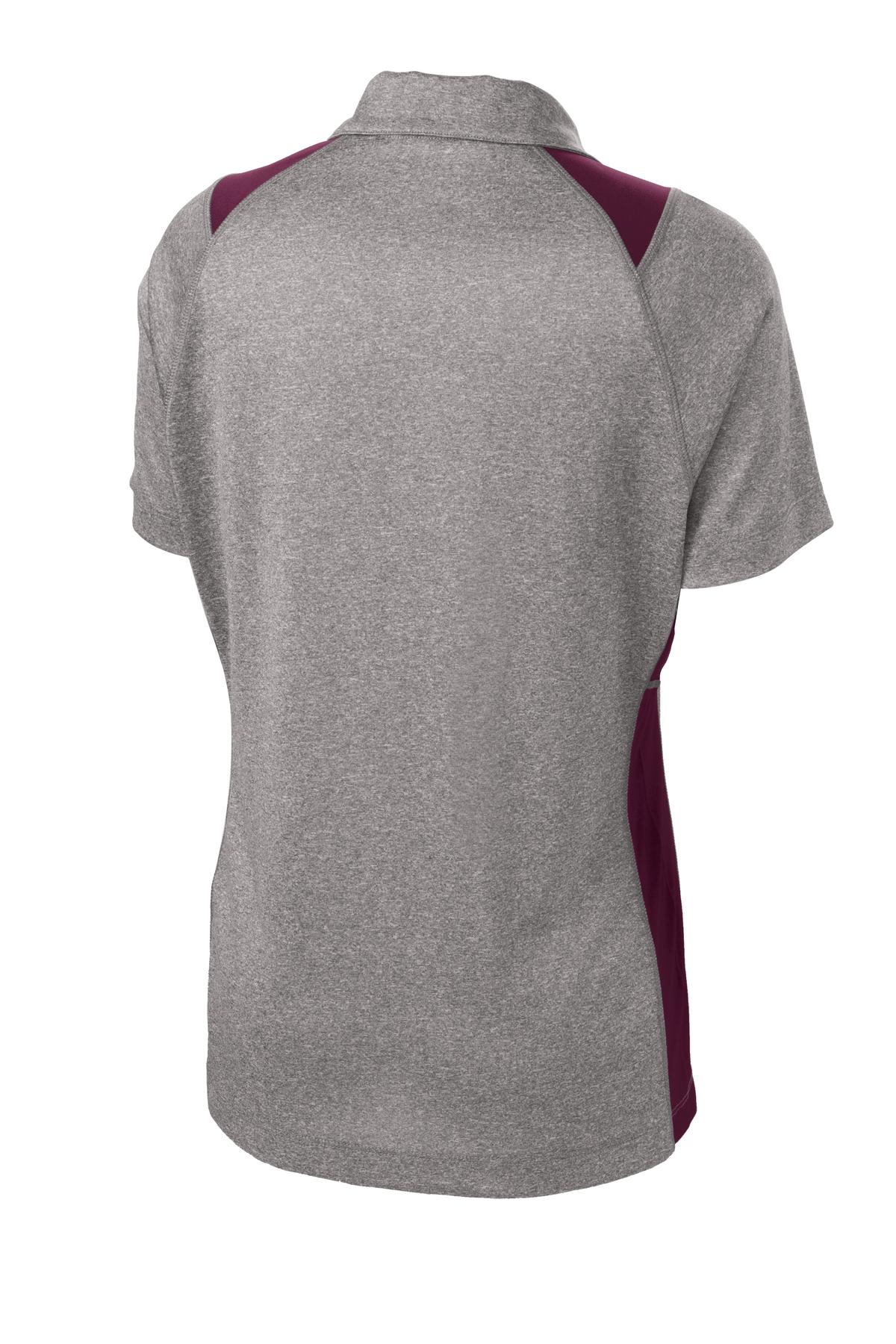 Sport-Tek Women's Heather Colorblock Contender Polo. LST665