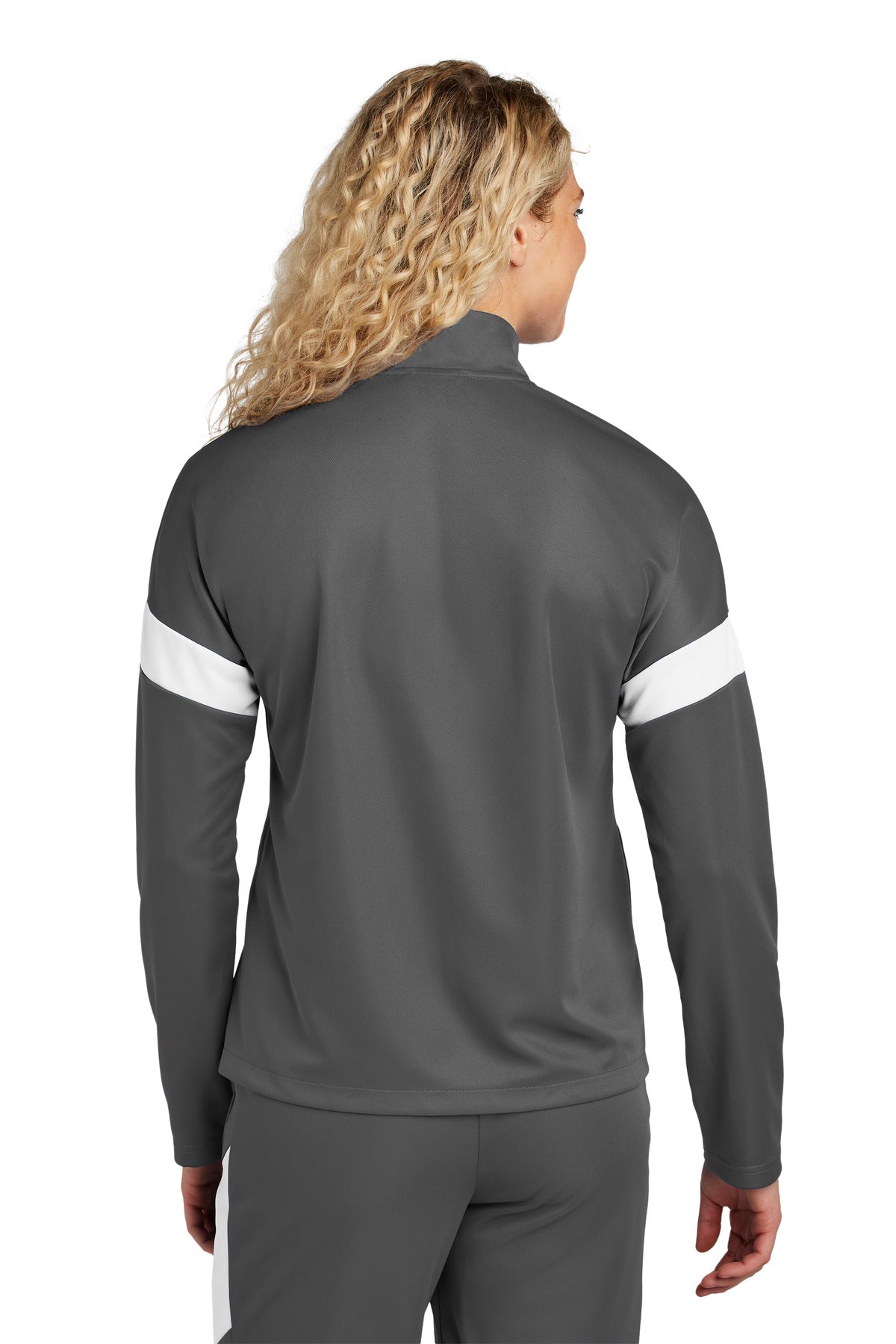 Custom Embroidered Sport-Tek Women's Travel Full-Zip Jacket LST800,Iron Grey/ White