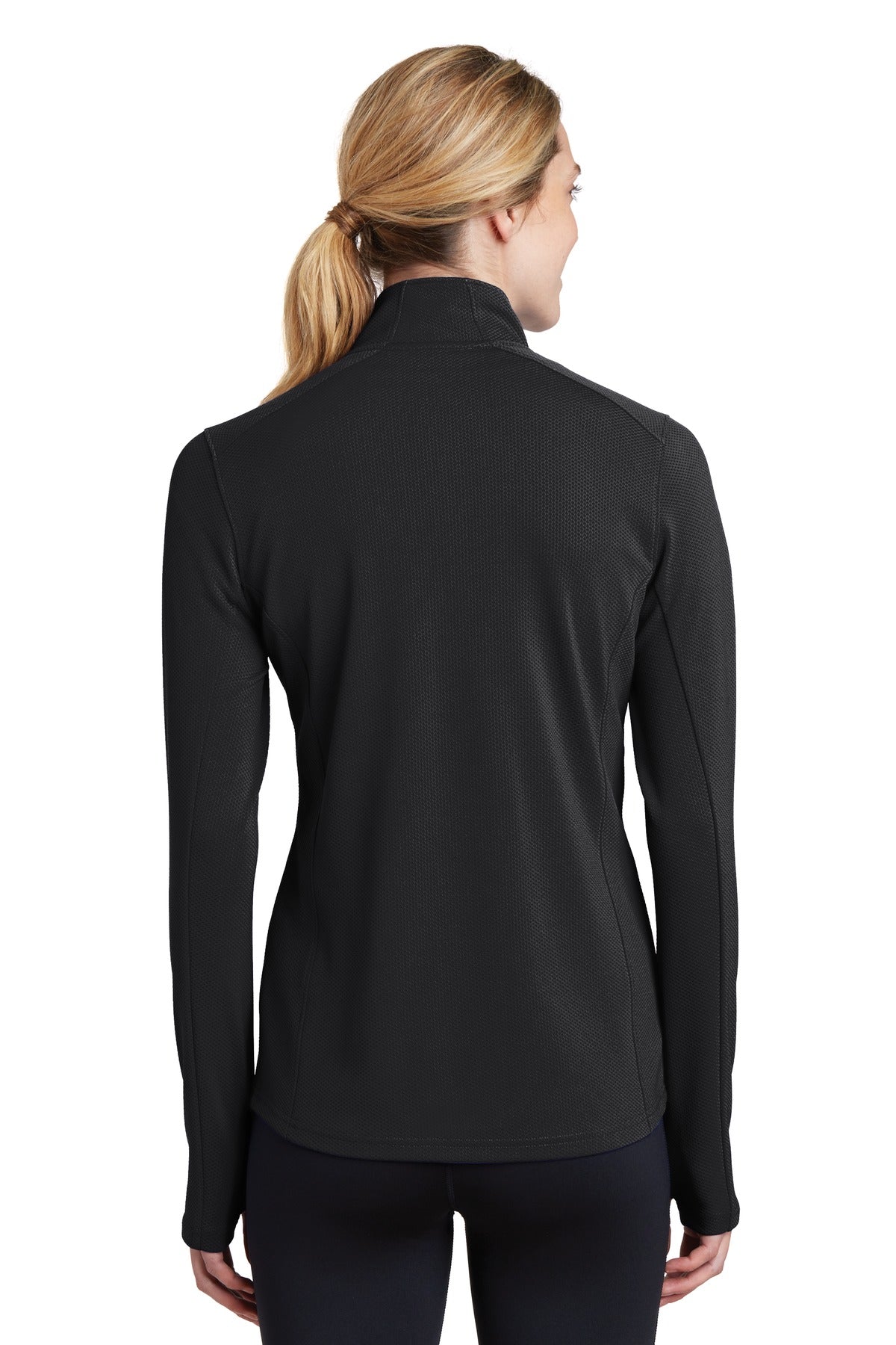 Custom Embroidered Sport-Tek Women's Sport-Wick Textured 1/4-Zip Pullover. LST860,Black