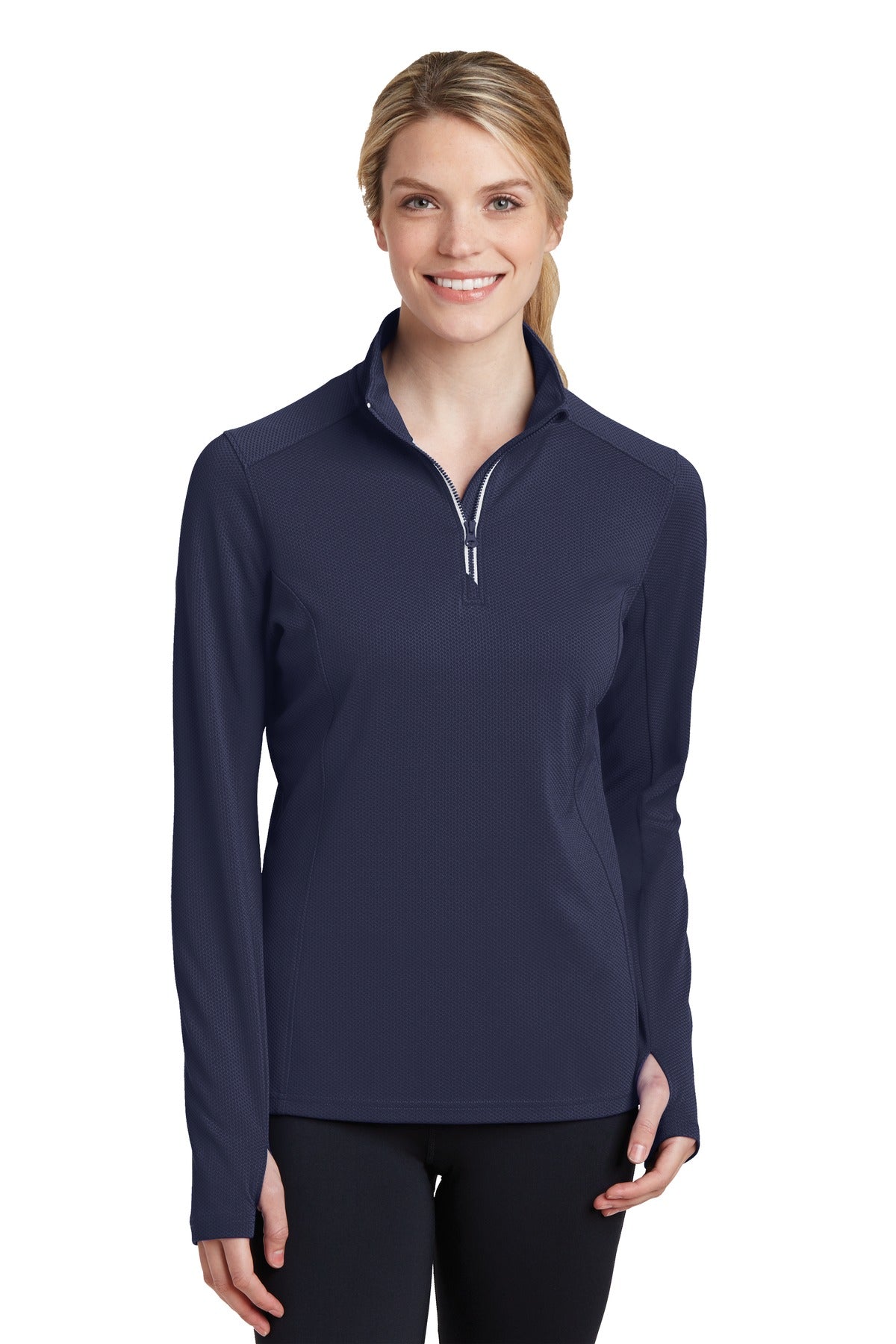 Sport-Tek Women's Sport-Wick Textured 1/4-Zip Pullover. LST860