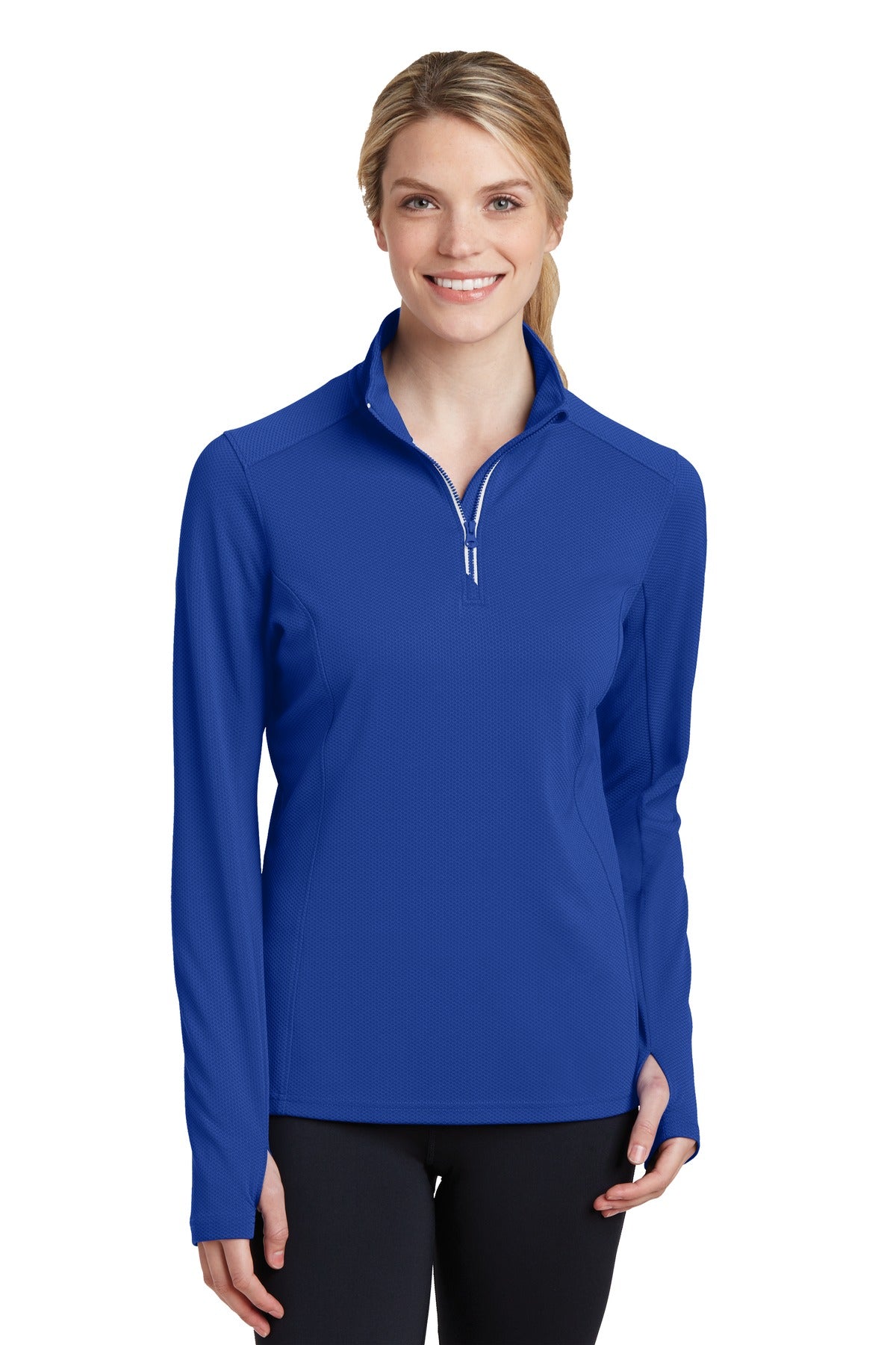 Sport-Tek Women's Sport-Wick Textured 1/4-Zip Pullover. LST860