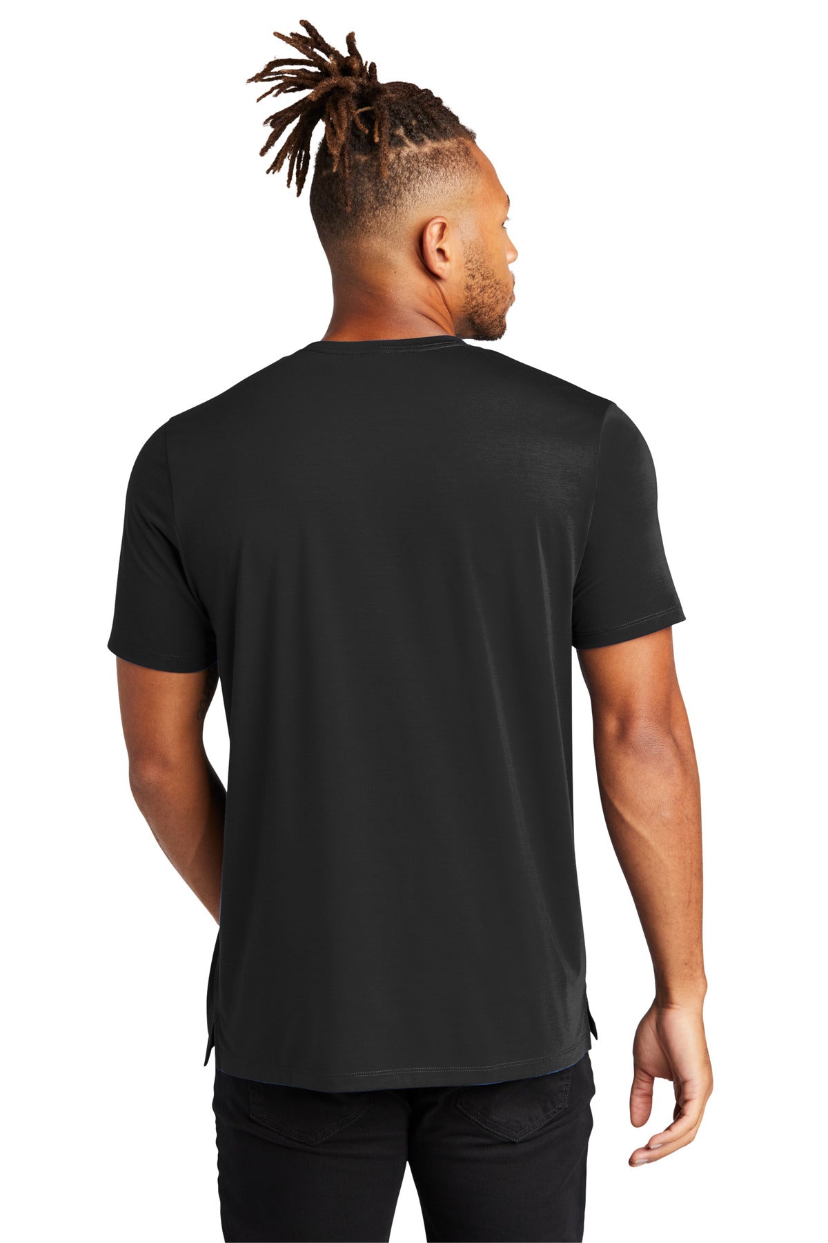 Custom Embroidered Mercer+Mettle Stretch Jersey Crew MM1016,Deep Black