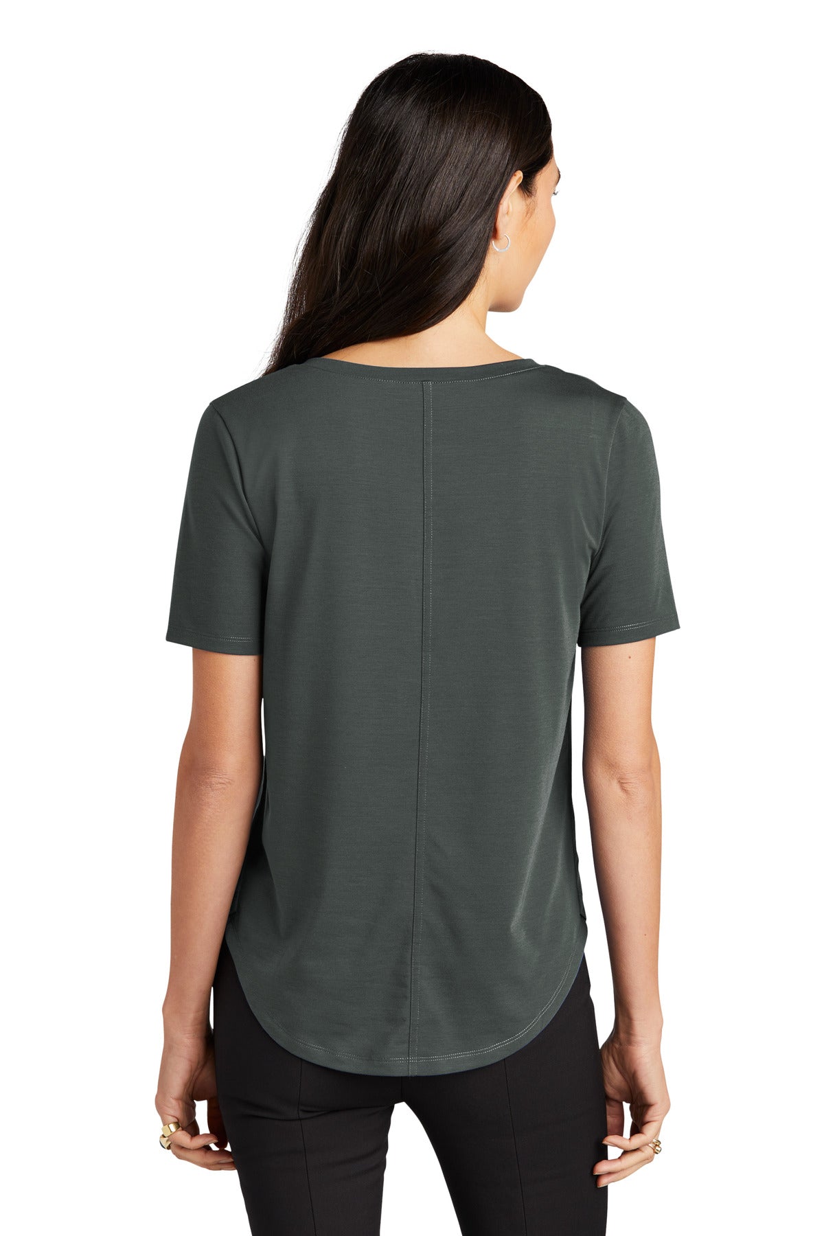 Custom Embroidered Mercer+Mettle Women's Stretch Jersey Relaxed Scoop MM1017,Anchor Grey